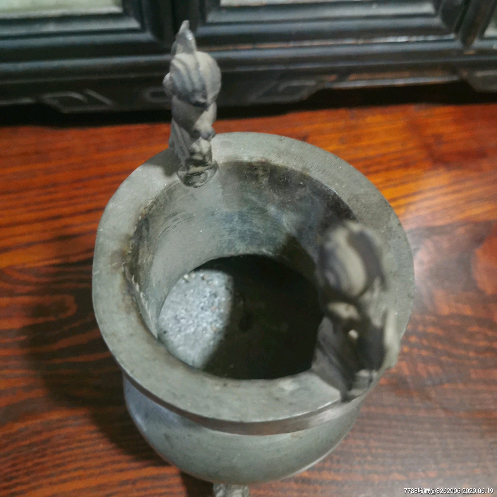 清代白锡香炉三足老香炉-锡壶/锡器-7788收藏