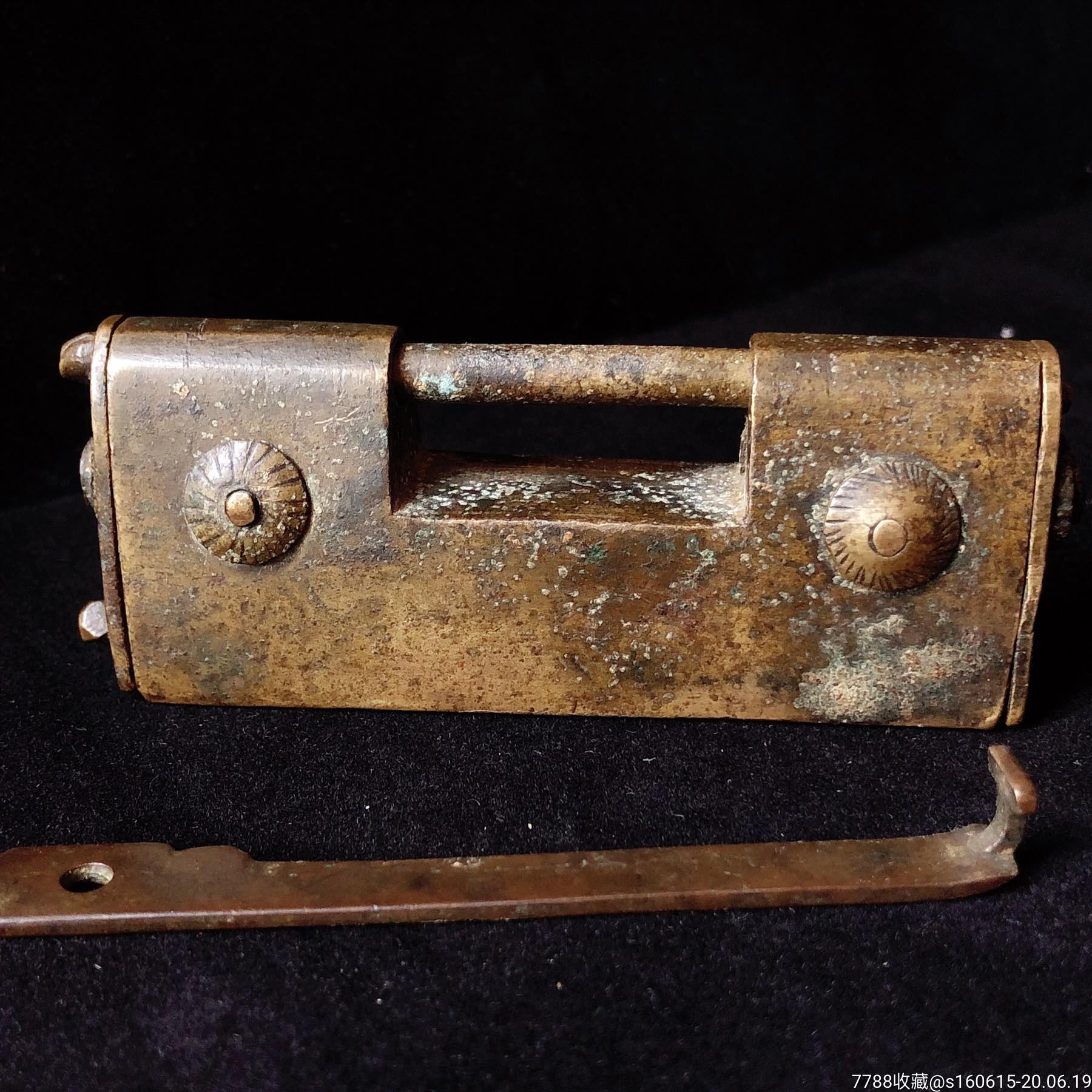 清代机关老铜锁