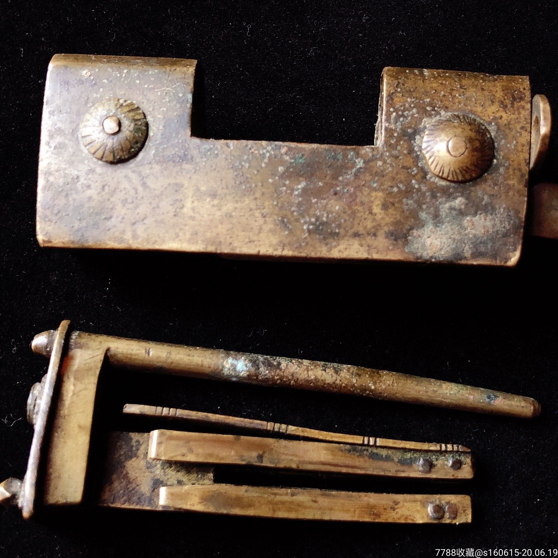 清代机关老铜锁