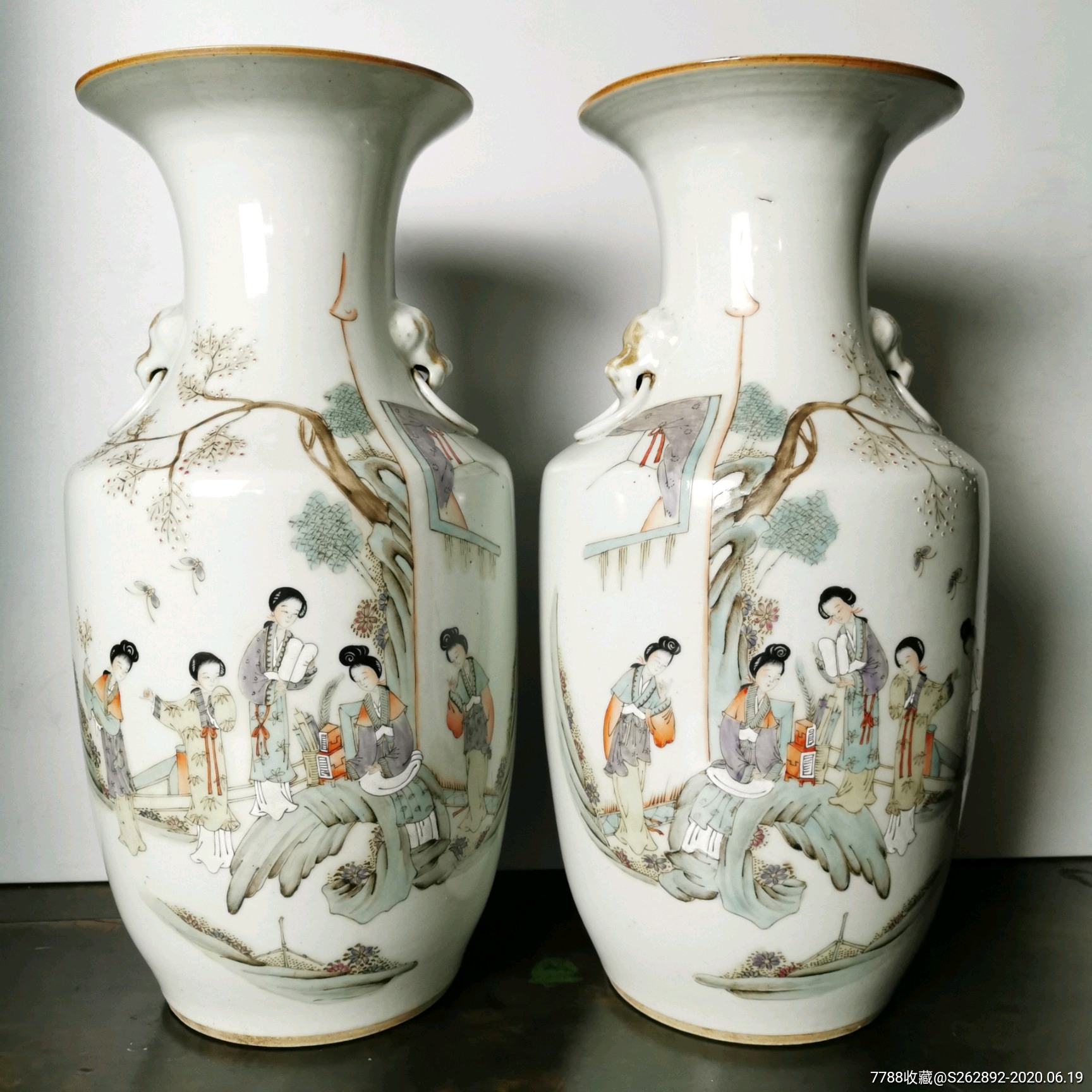 民国粉彩人物瓶