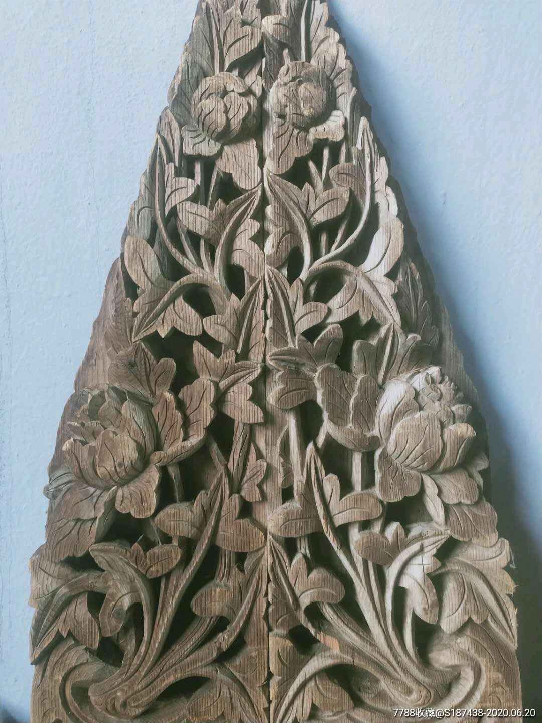 清代古建拆下的雕花两对做功讲究独块板纯手工高浮雕