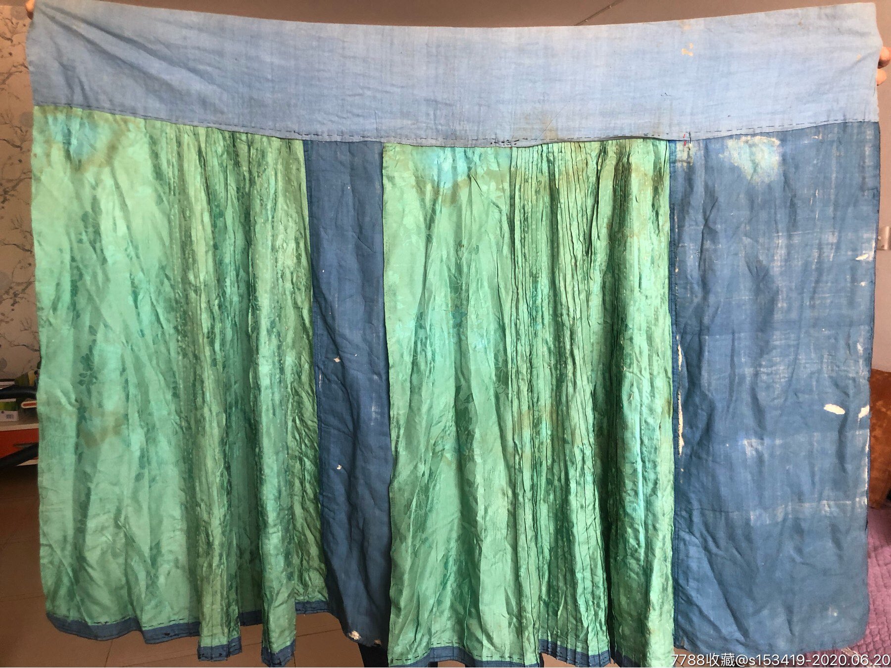 民国百褶裙马面裙古董收藏老绣品包老包邮品相一般无破洞污渍多看好