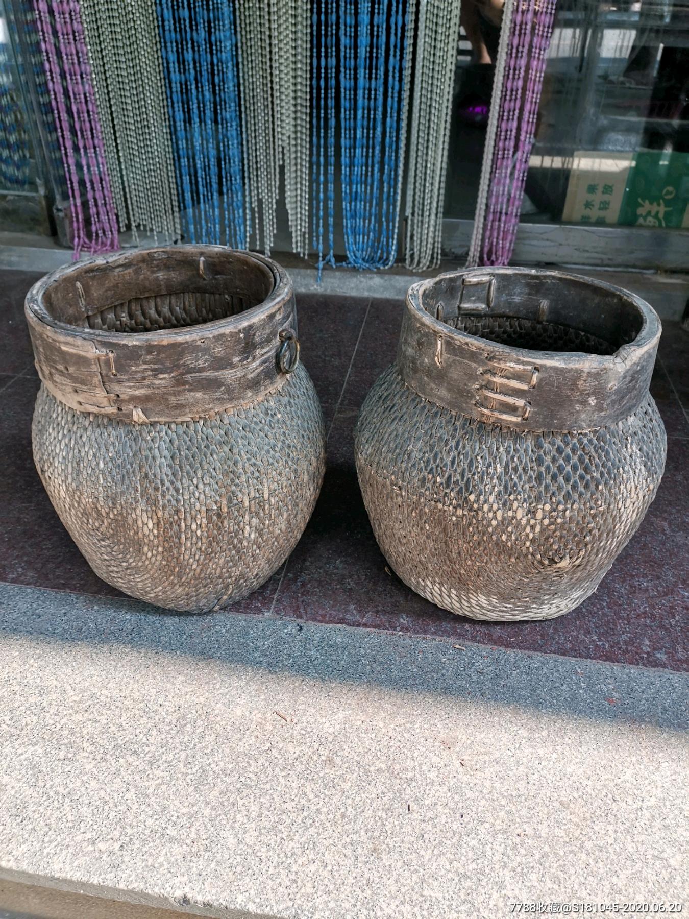 民俗老物件:盛粮食用的升一对