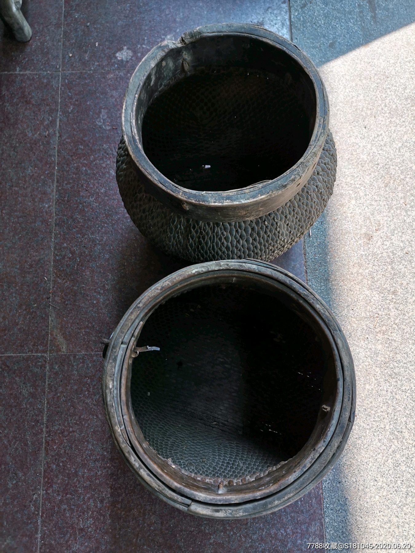 民俗老物件:盛粮食用的升一对