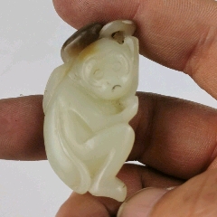 和田玉玉猴子玉雕挂件老玉器老山玉白玉古玩玉器吊坠(se73814571)