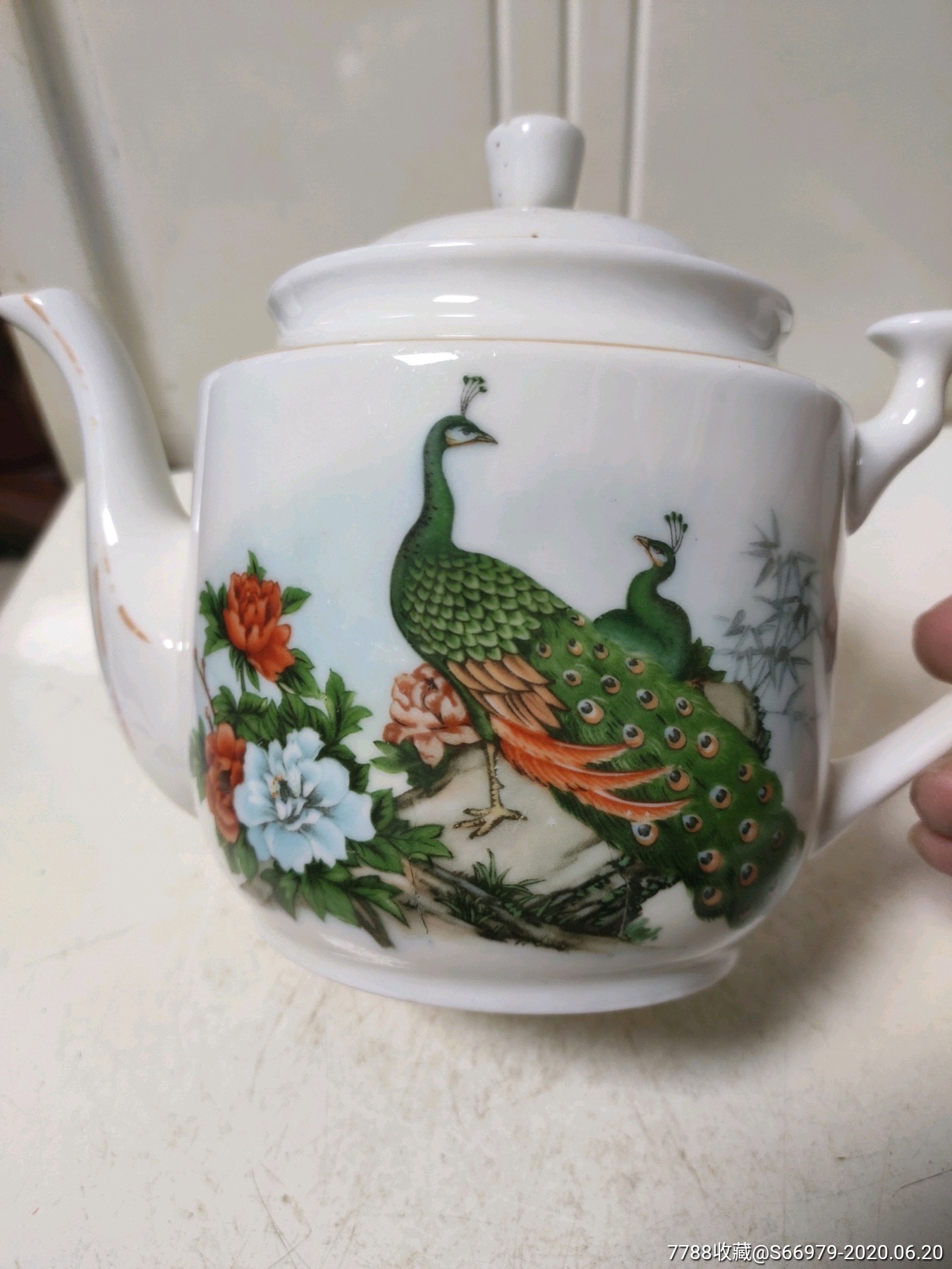 五六十年代五彩孔雀壶_彩绘瓷/彩瓷_湖北宜昌古玩店【7788瓷器】