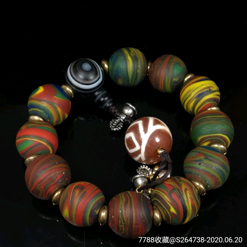 老硫璃唐三彩手串
