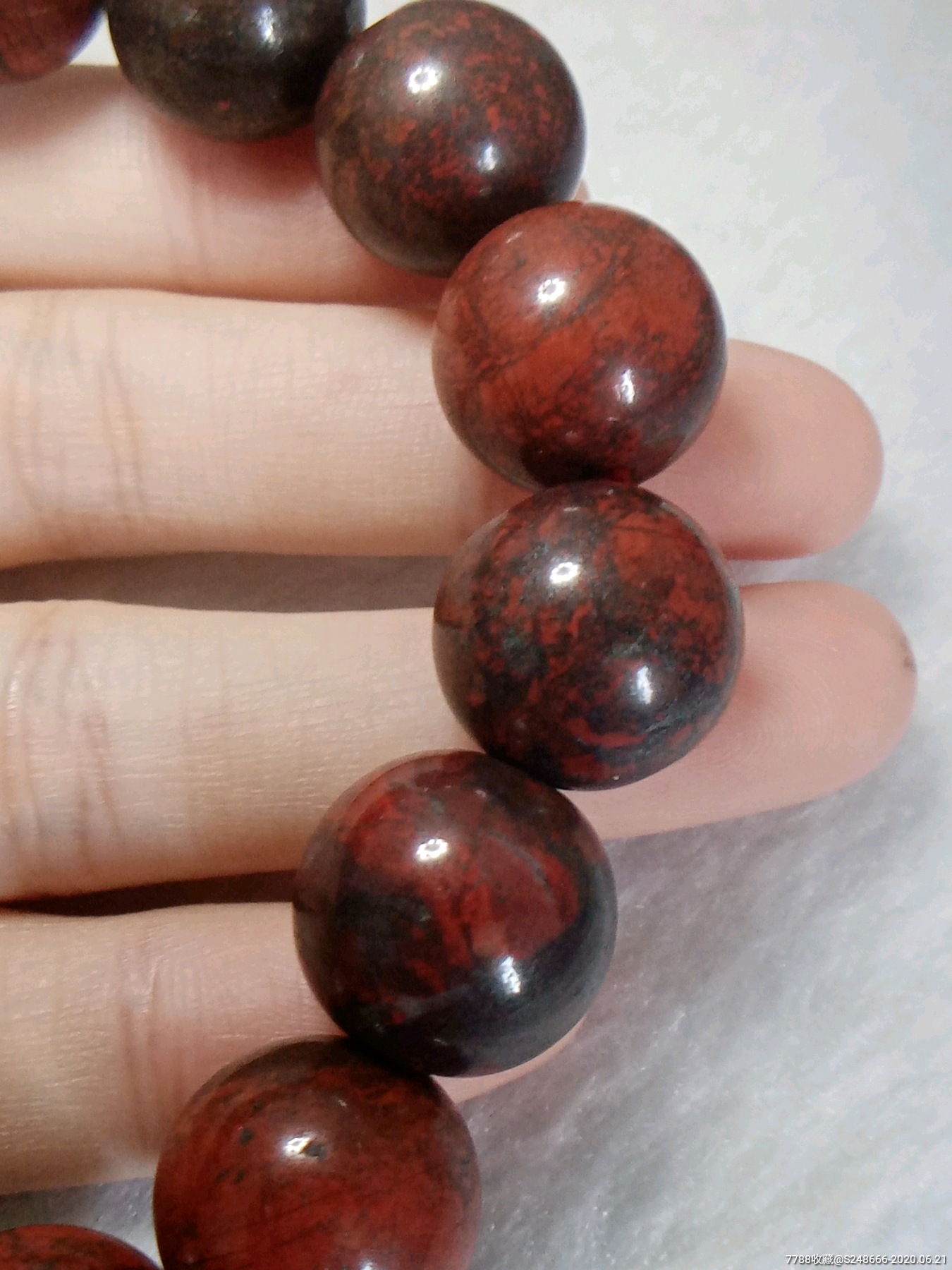 天然鸡血石手串_7788工艺品