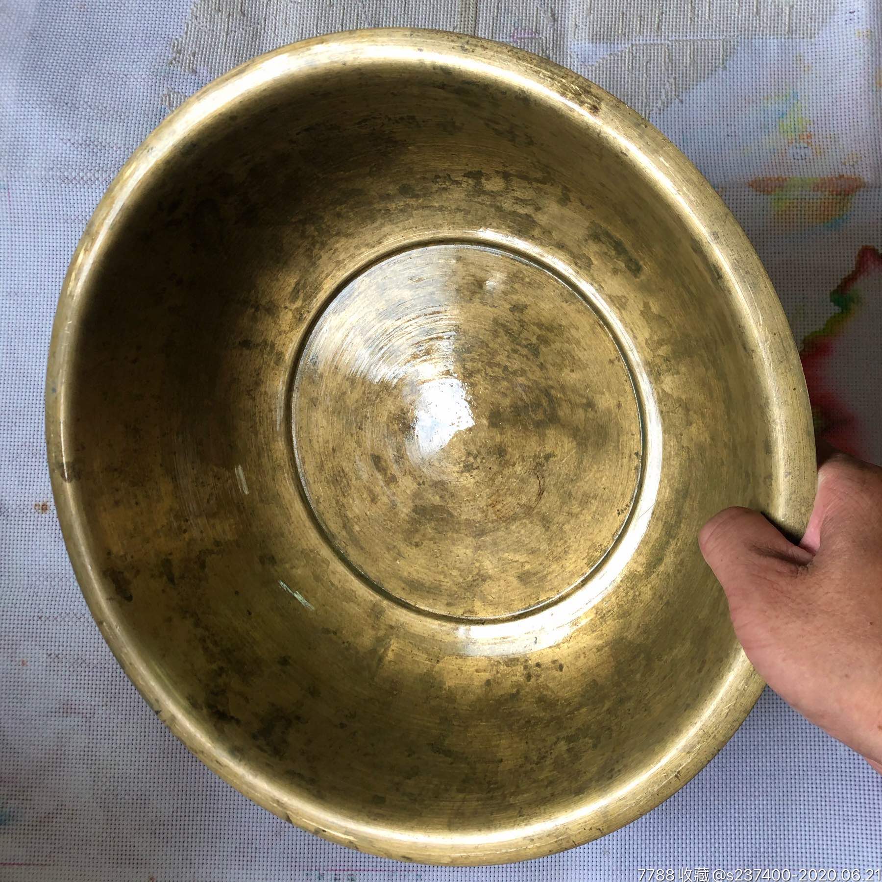 铜脸盆民俗二手物件黄铜脸盆风水水盆招财盆聚宝盆怀旧日用保真