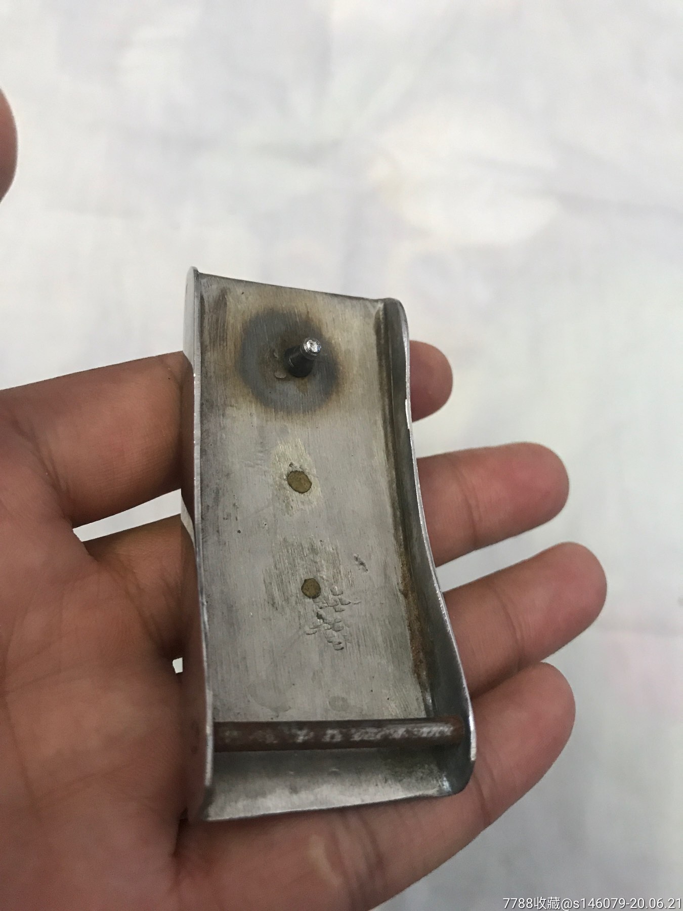 手工打制白钢腰带扣