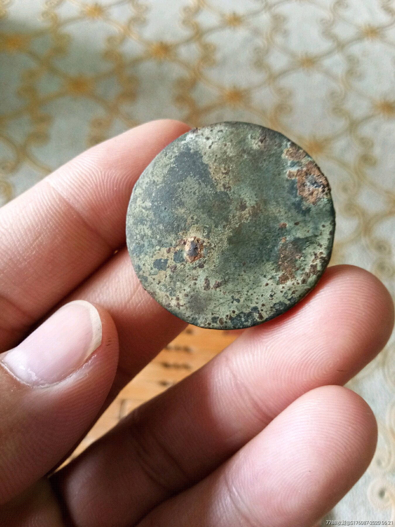小铜镜一面,铜镜,元明清,其他铜,圆形,素面,小(8cm—3cm)_第3张_7788