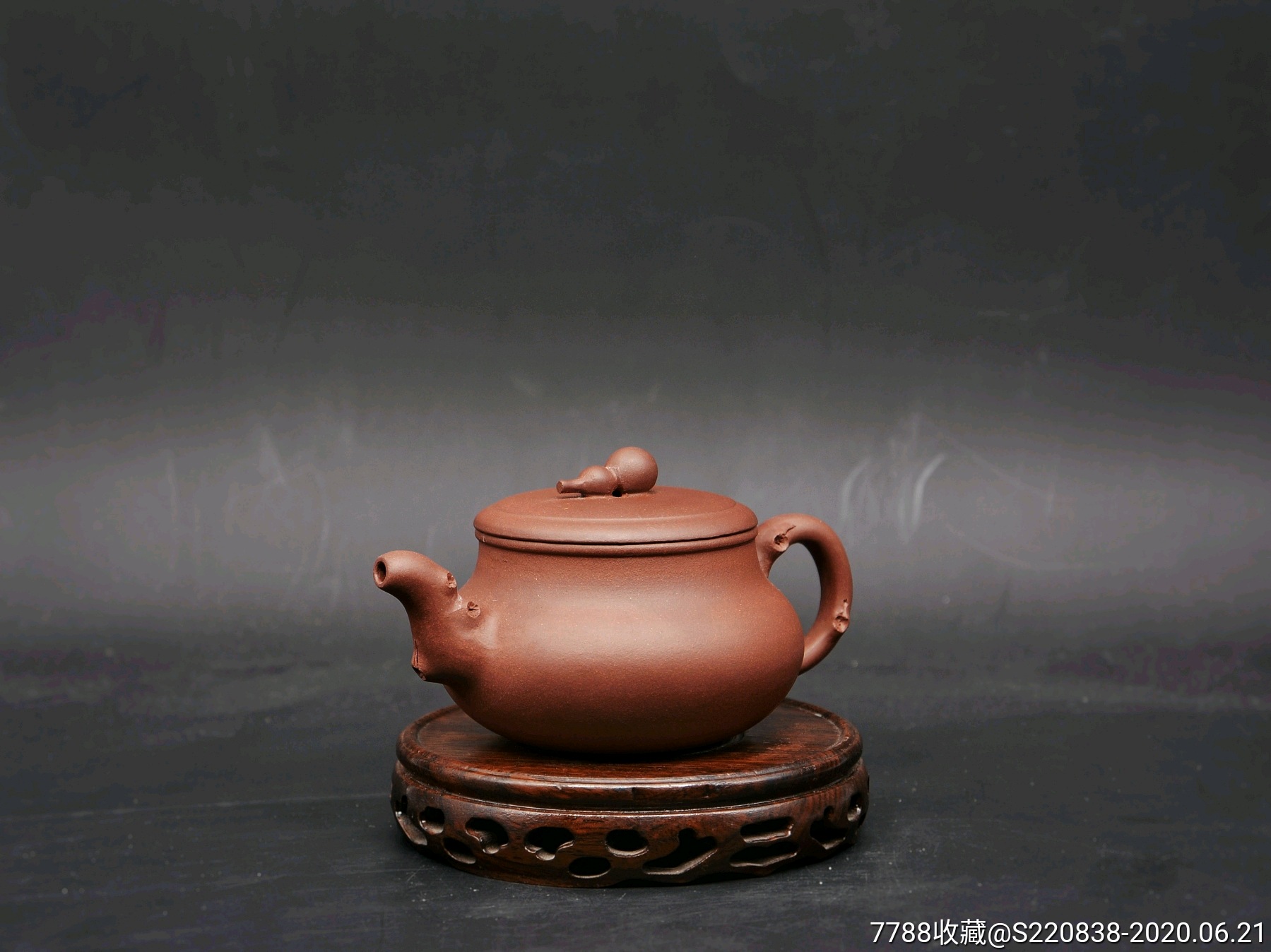 国工范菊芳老紫泥纯手工个性葫芦钮宝葫芦紫砂壶