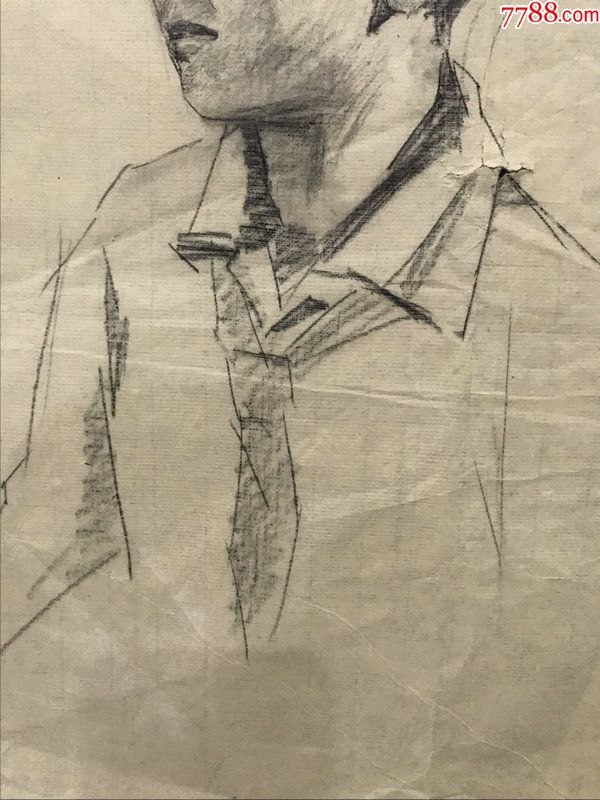 中*美术学院教授朱乃正素描人物画_素描/速写_第4张_7788字画网