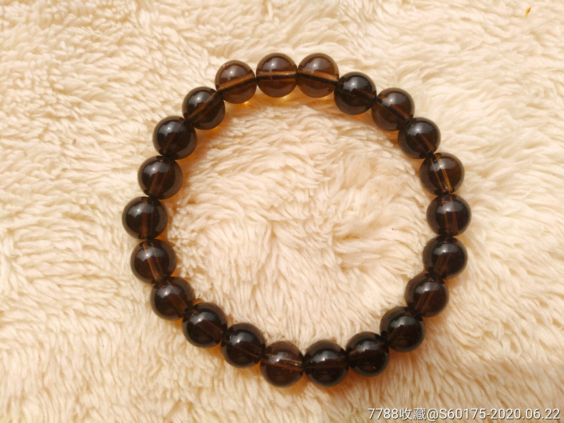 天然茶水晶8mm佛珠手串