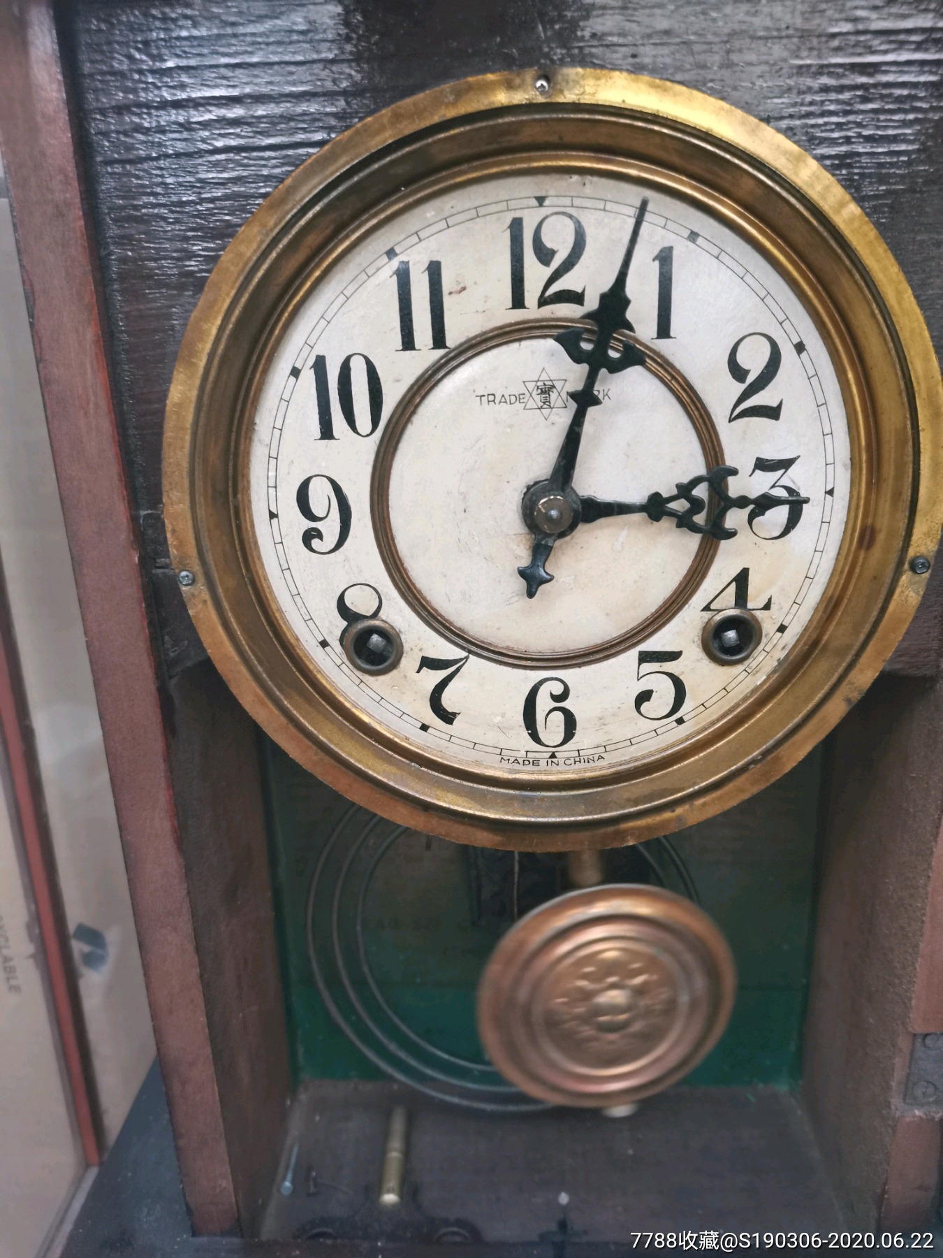 晚清民国宝子牌马头座钟,品相一流正常使用走时,原钟套,高80*39*21