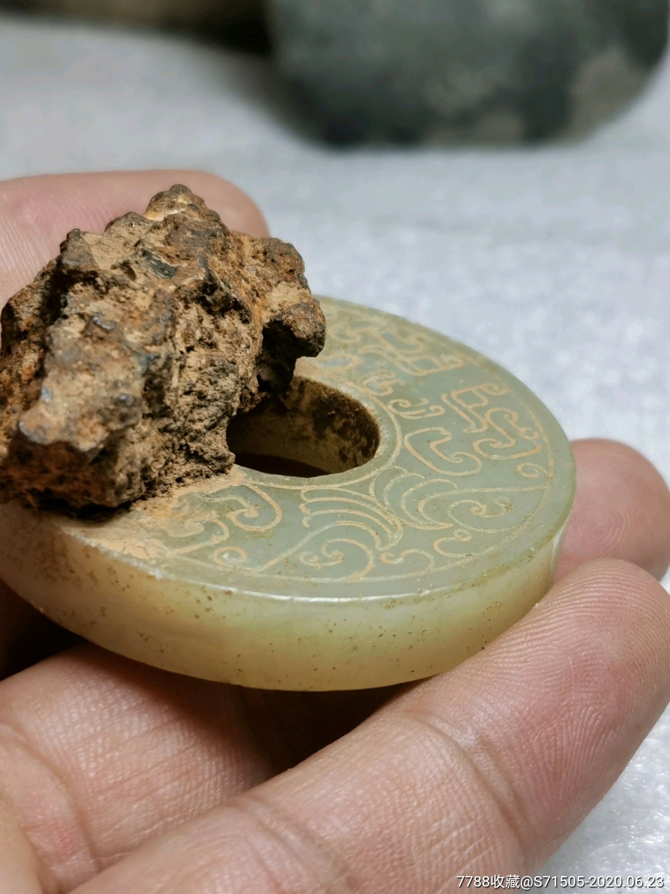 战汗老玉璧,原包浆没清理