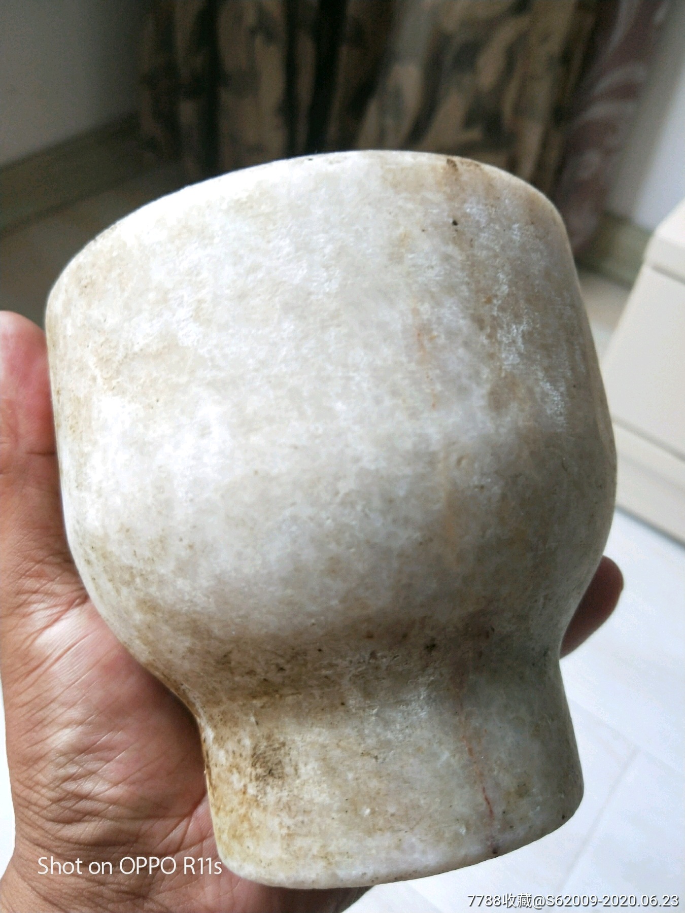 汉白玉老石臼一个