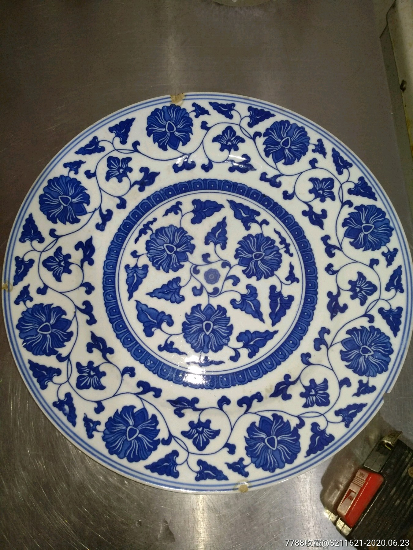 567老货景德镇现代官窑出口青花大瓷盘