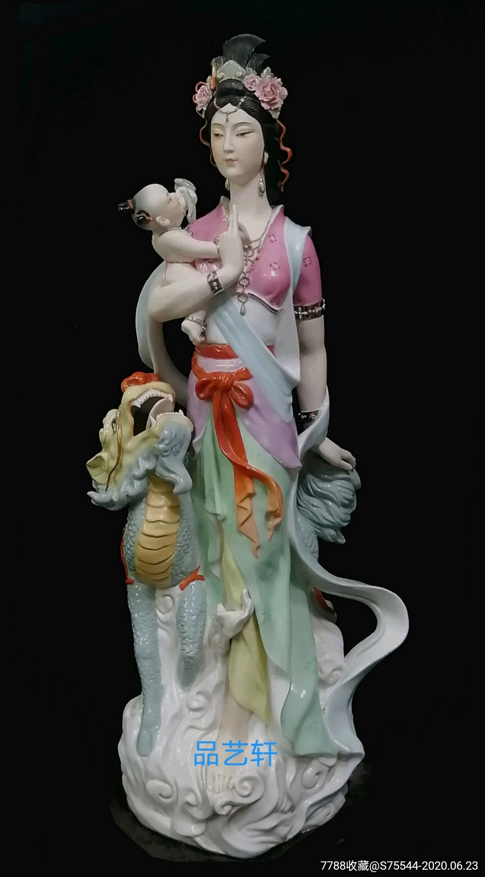 潮州枫溪美术瓷/名师佘顺海作品/麒麟送子