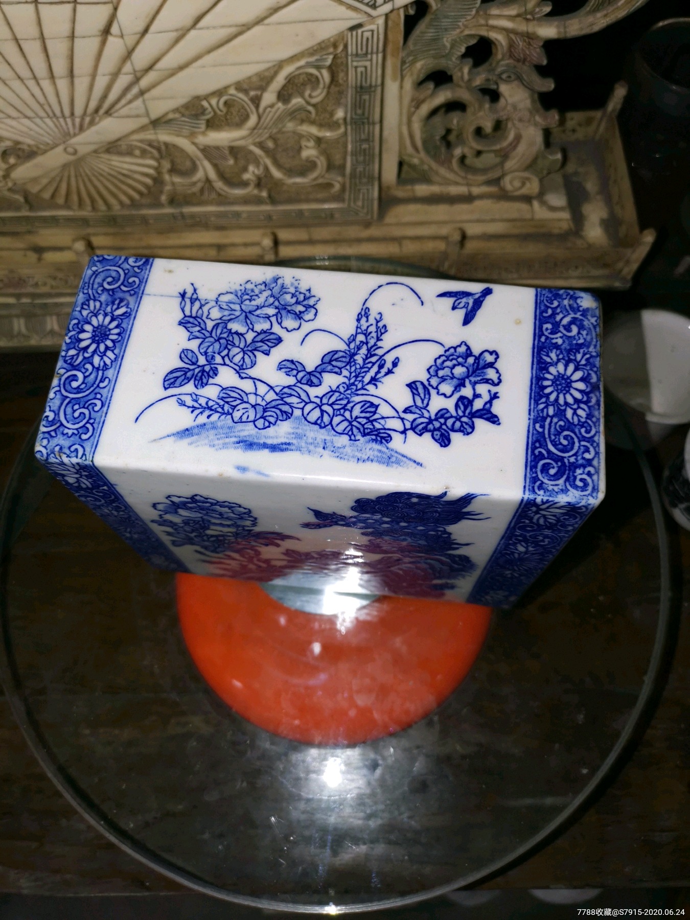 麒麟送富贵青花瓷枕头