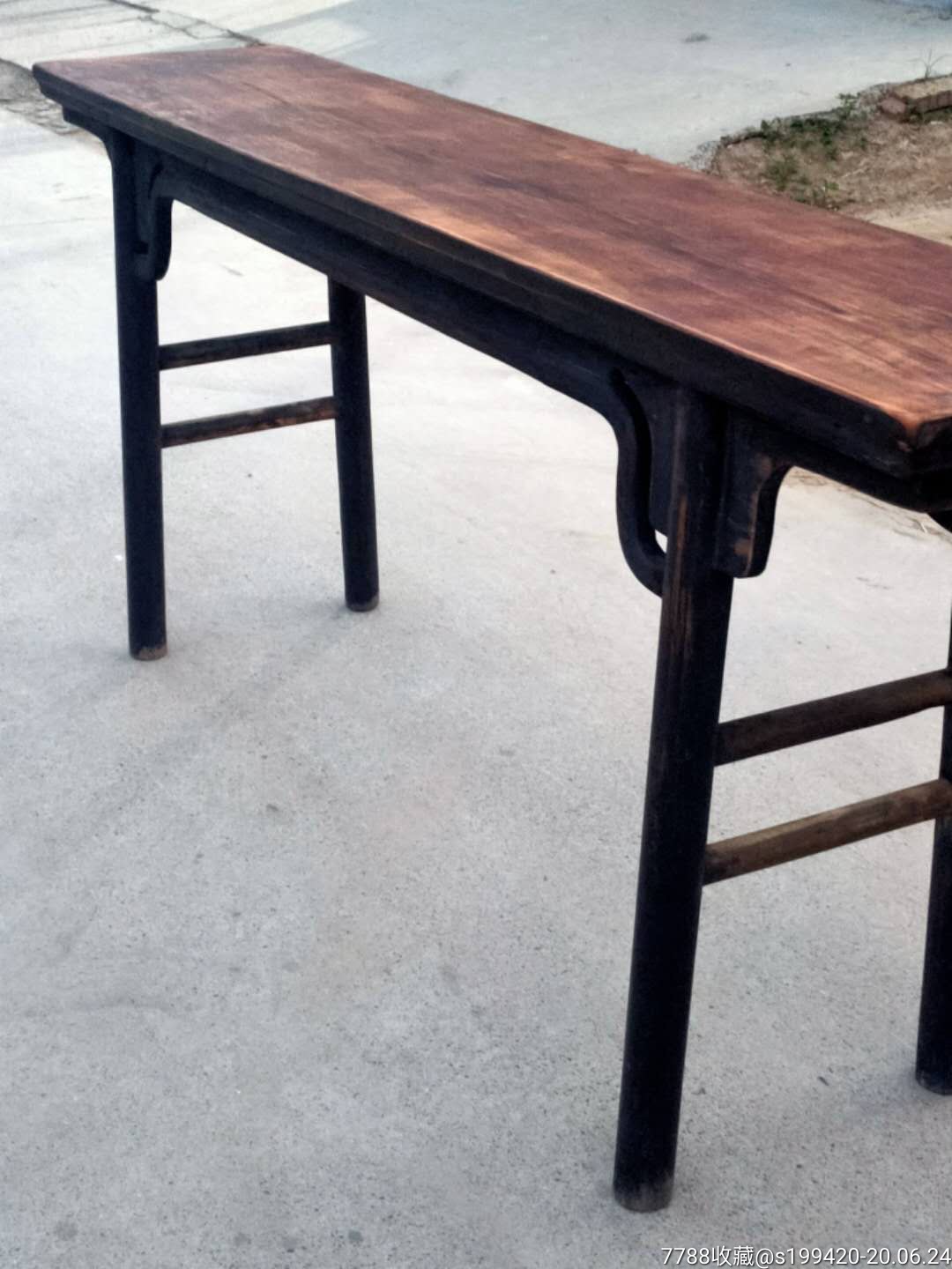 清代,核桃木独板条案.完整无残,自然包浆,纹理清晰,乡下家用