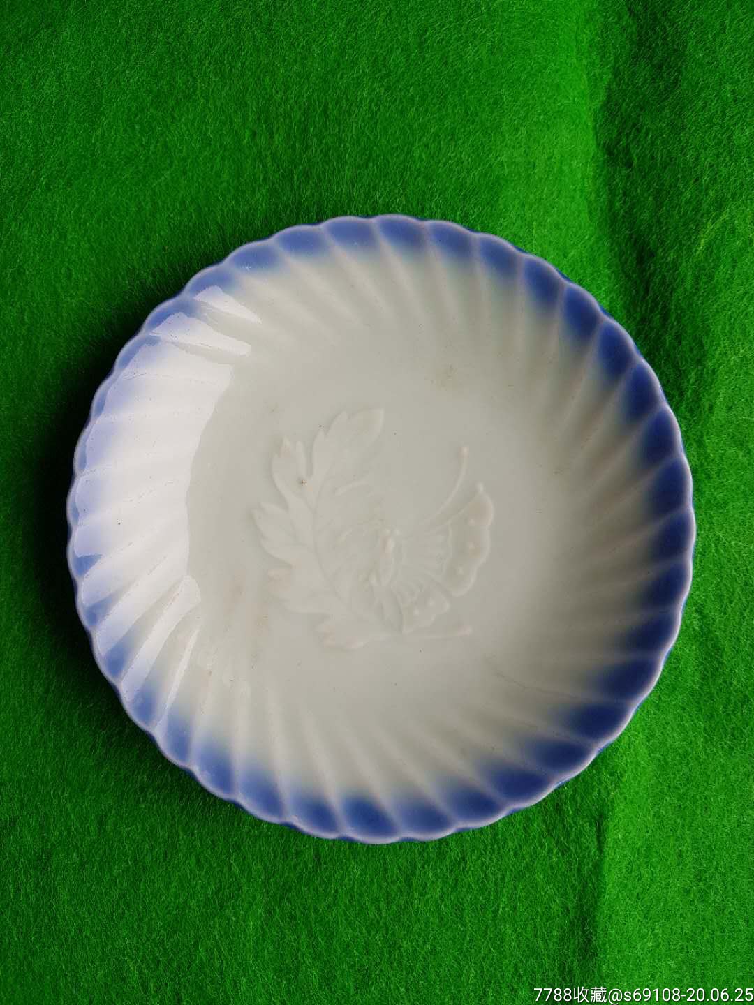 民国青花蝴蝶纹盘-价格:250元-se73903090-青花瓷-零售-7788收藏