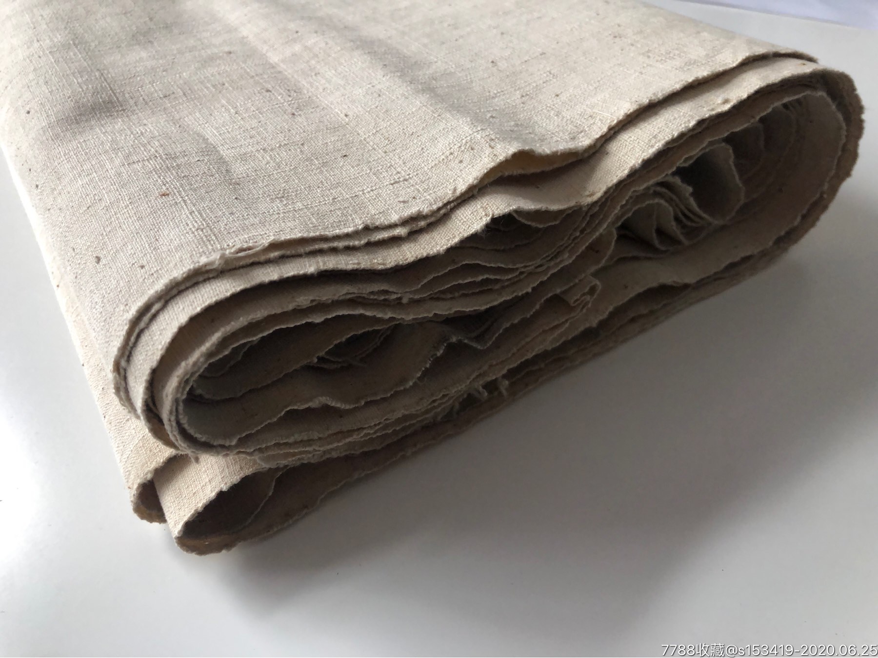 五六十年代手工粗布一匹包老包邮两段加一起一共10米左右宽42厘米左右