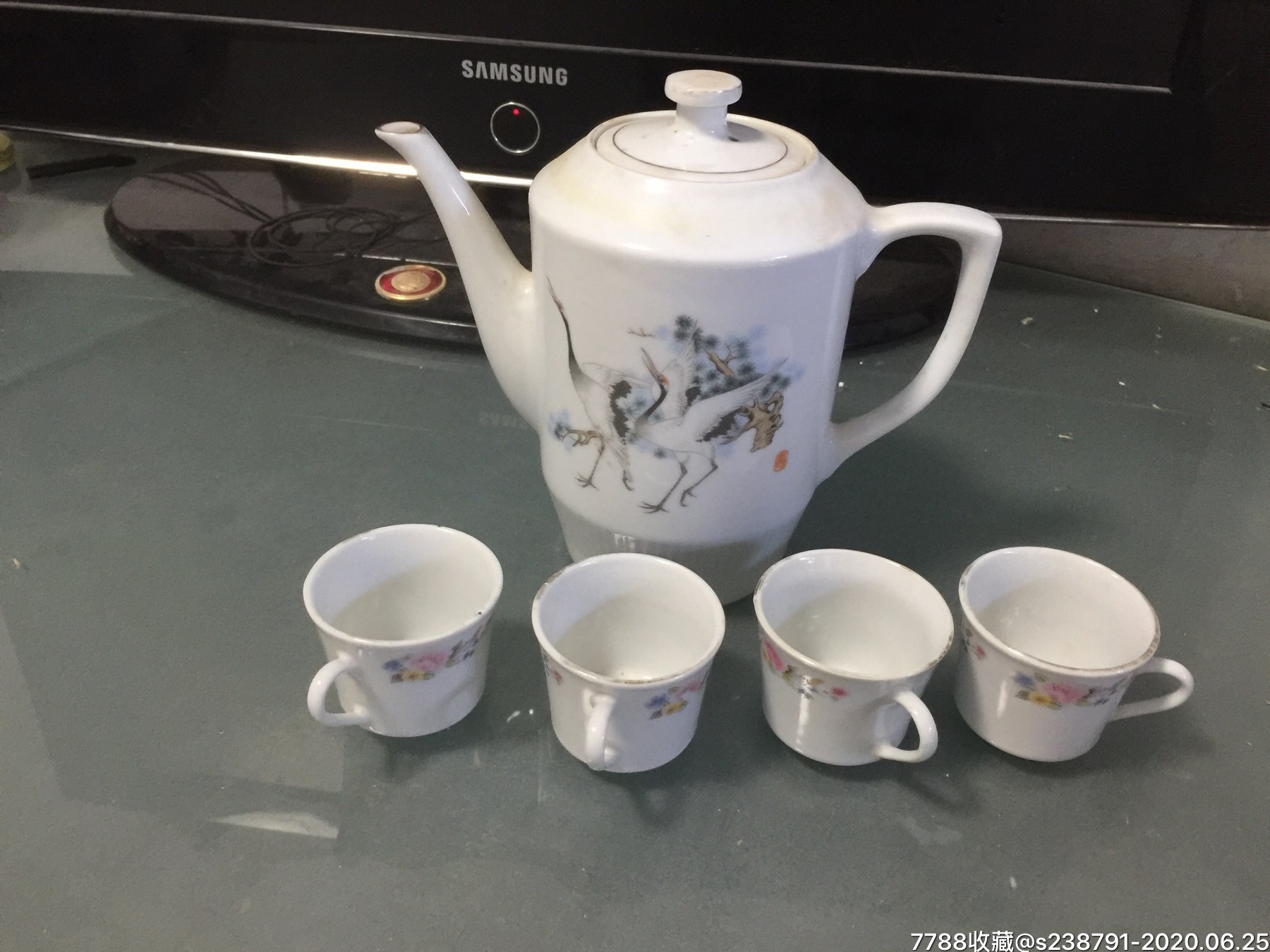 景德镇老茶壶加四个茶杯_其他茶具_收藏价格_鉴定交易_7788瓷器网