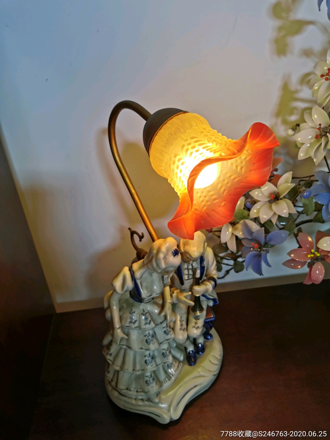 欧洲贵族中古瓷器老台灯