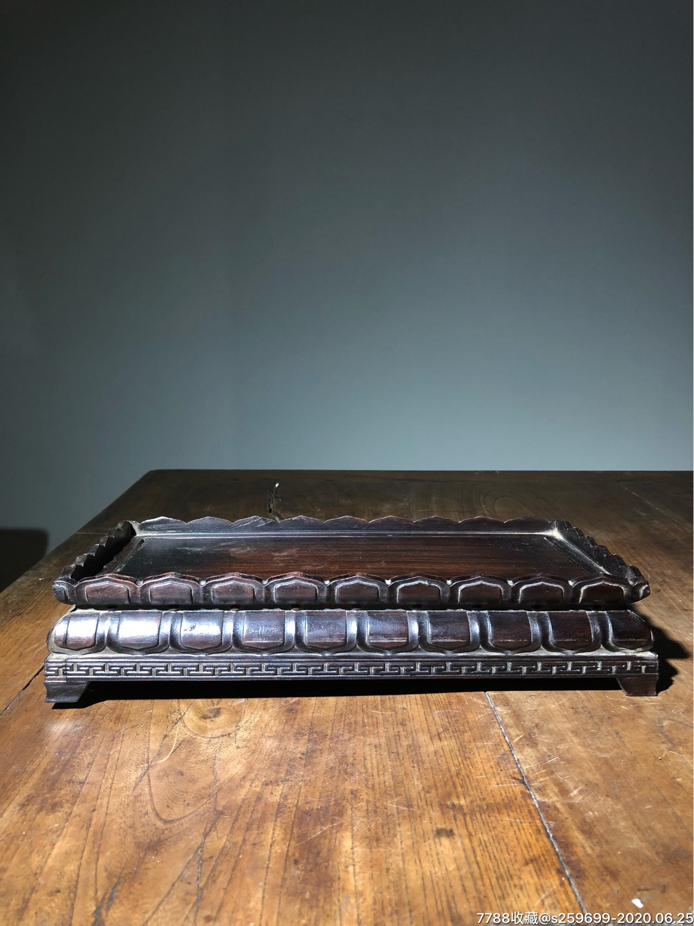 黑梓木莲花底座黑梓木方形莲花底座