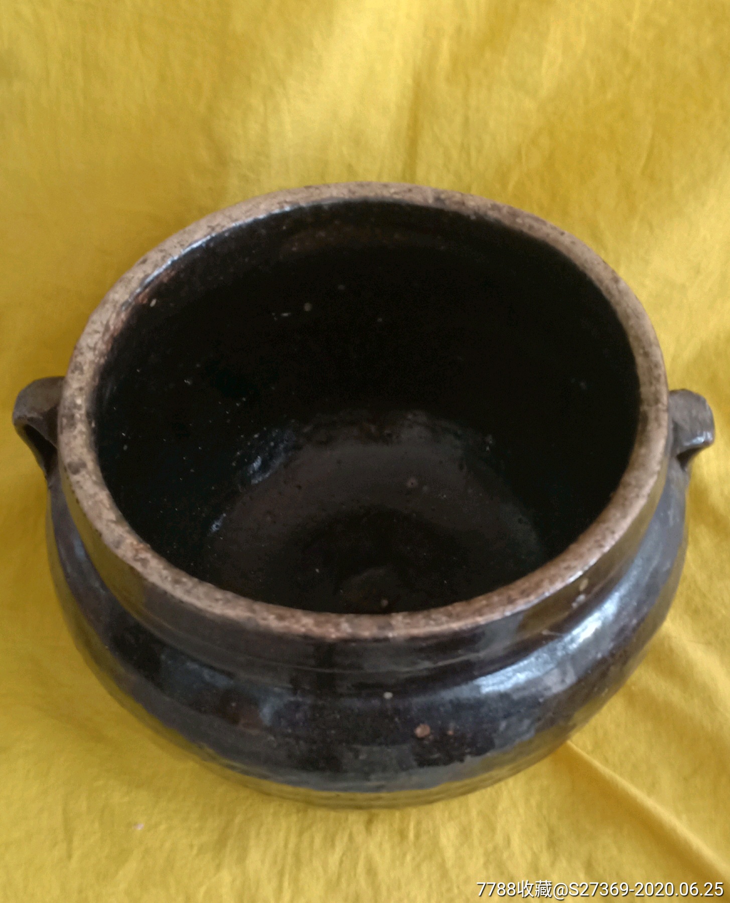 北方窑口端庄大方的黑色釉双耳罐子【2】