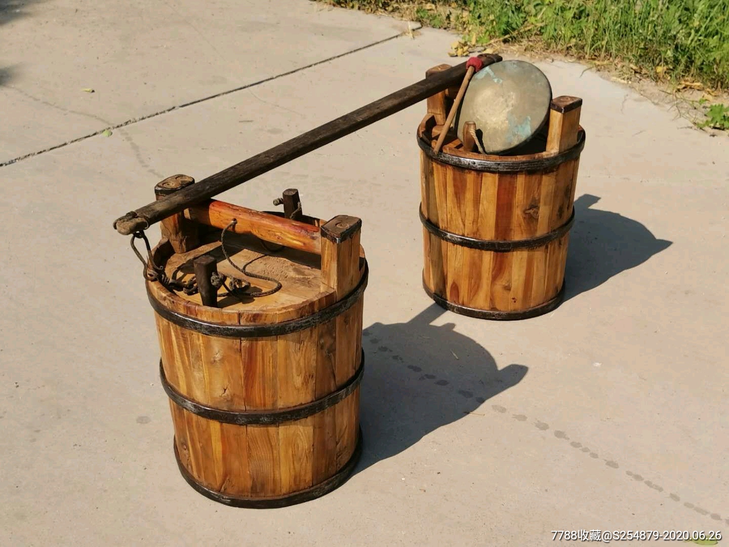 柏木卖油桶一套全品包老民俗收藏佳品