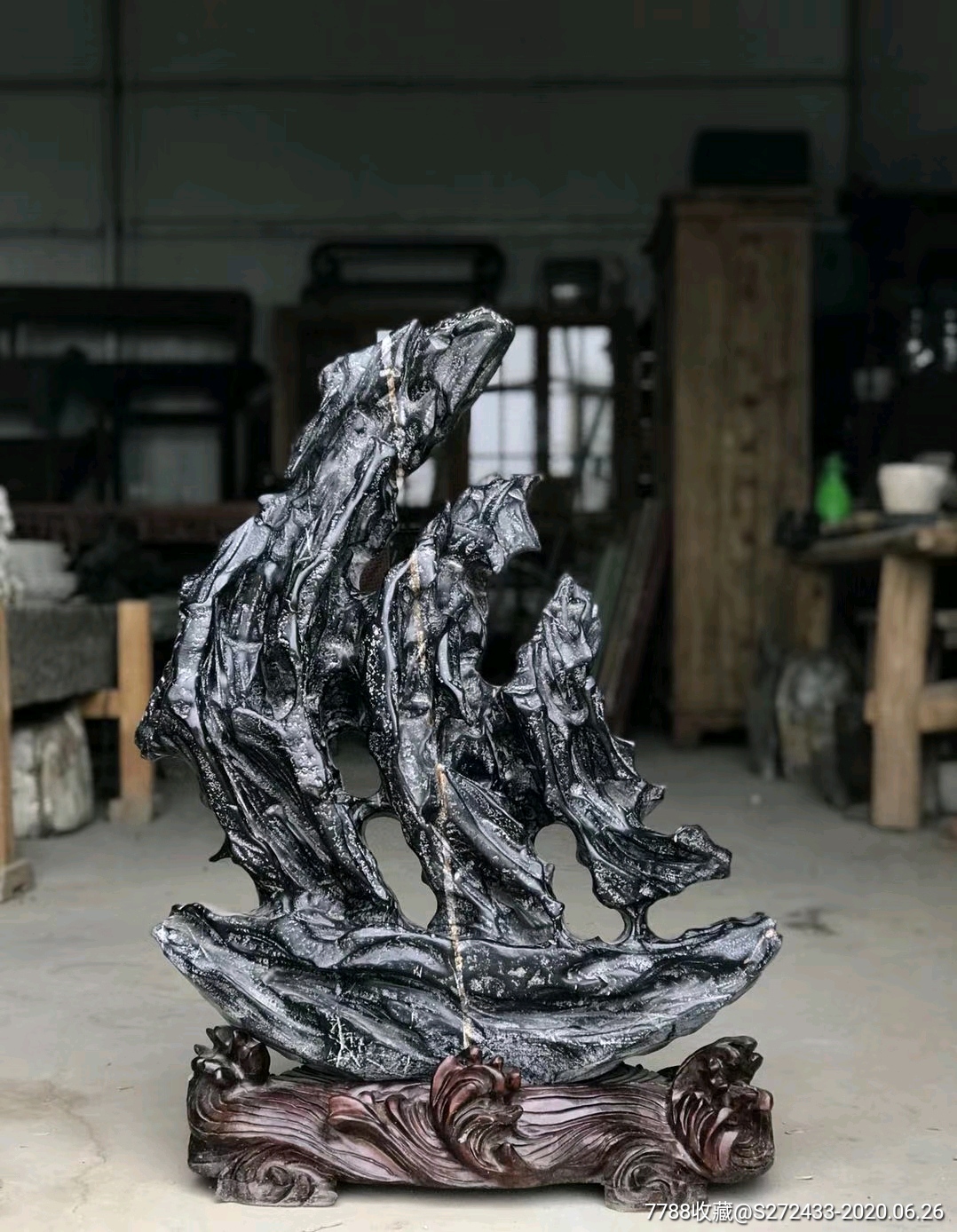 灵璧石一帆风顺其造型独特寓意吉祥石质坚硬声音清脆天然形成会所雅