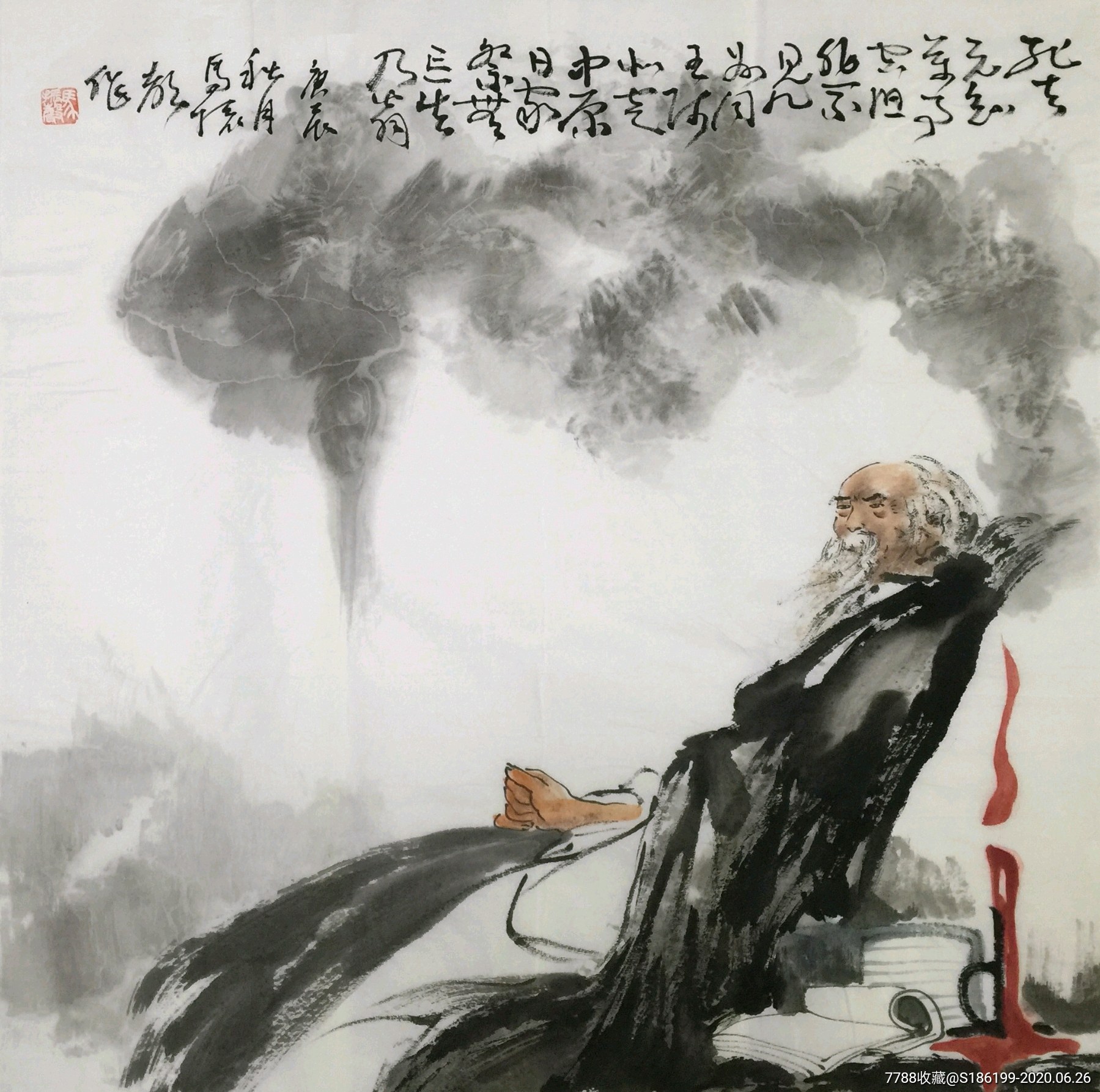 【马振声】国家一级美术师,中美协会员,手绘四尺斗方人物画3