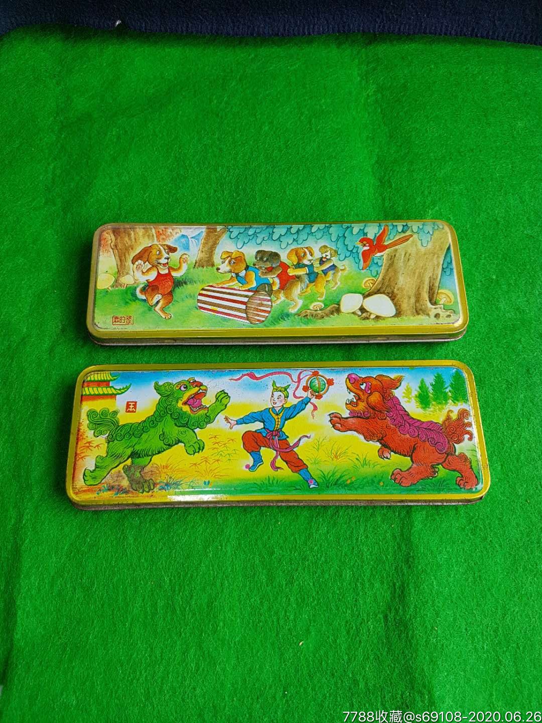怀旧铁皮笔盒2个_笔盒/文具盒_君子堂【7788收藏__收藏热线】