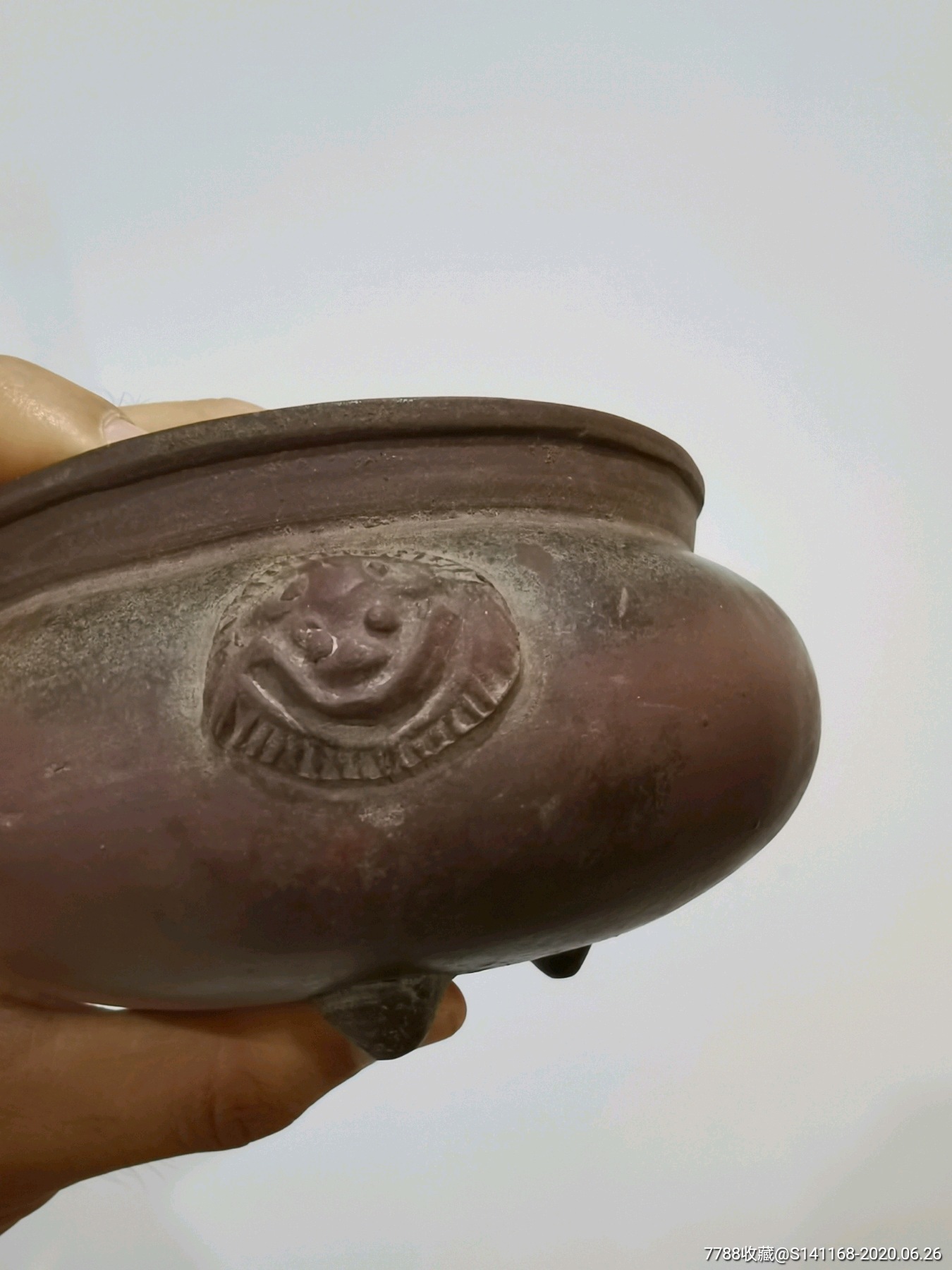 民国狮耳紫砂香炉