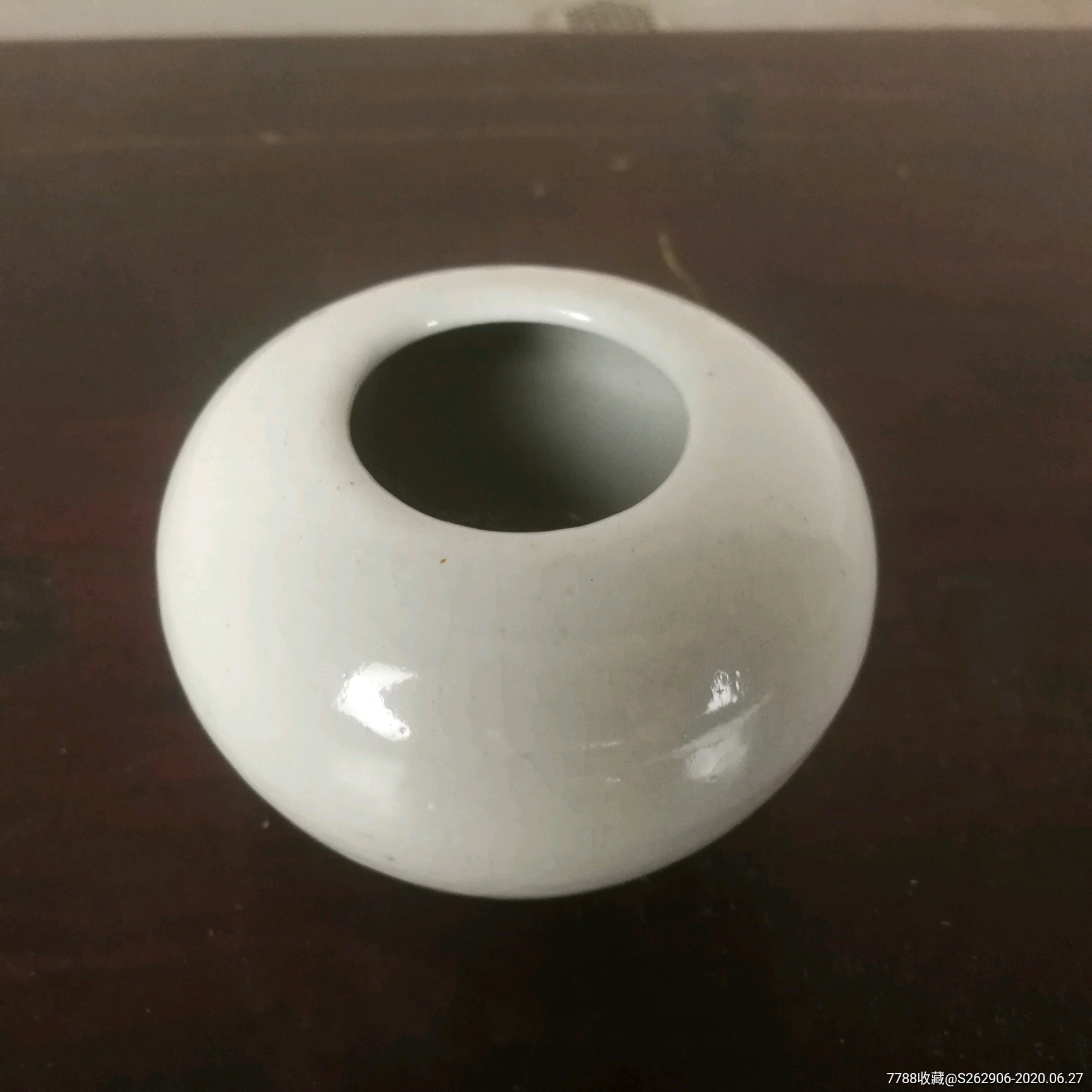 文房小水盂白釉瓷水盂摆件晚清民国老瓷器