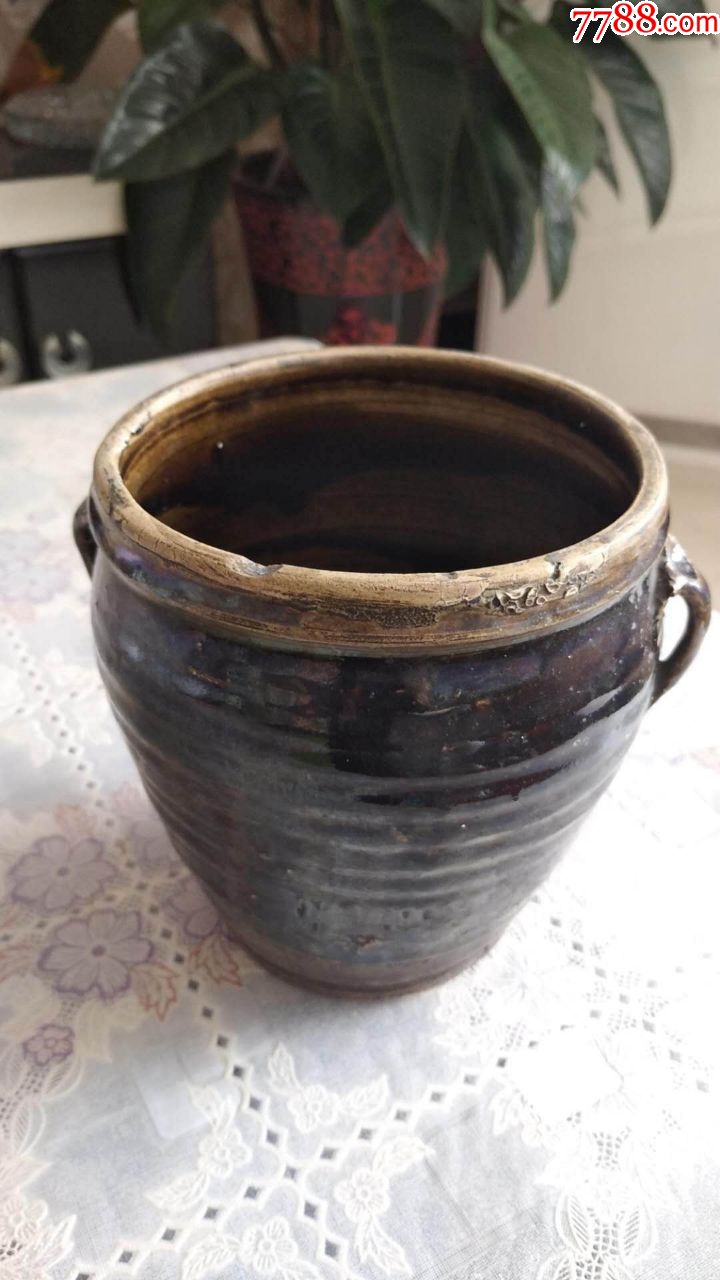 大同窑双耳黑釉小罐