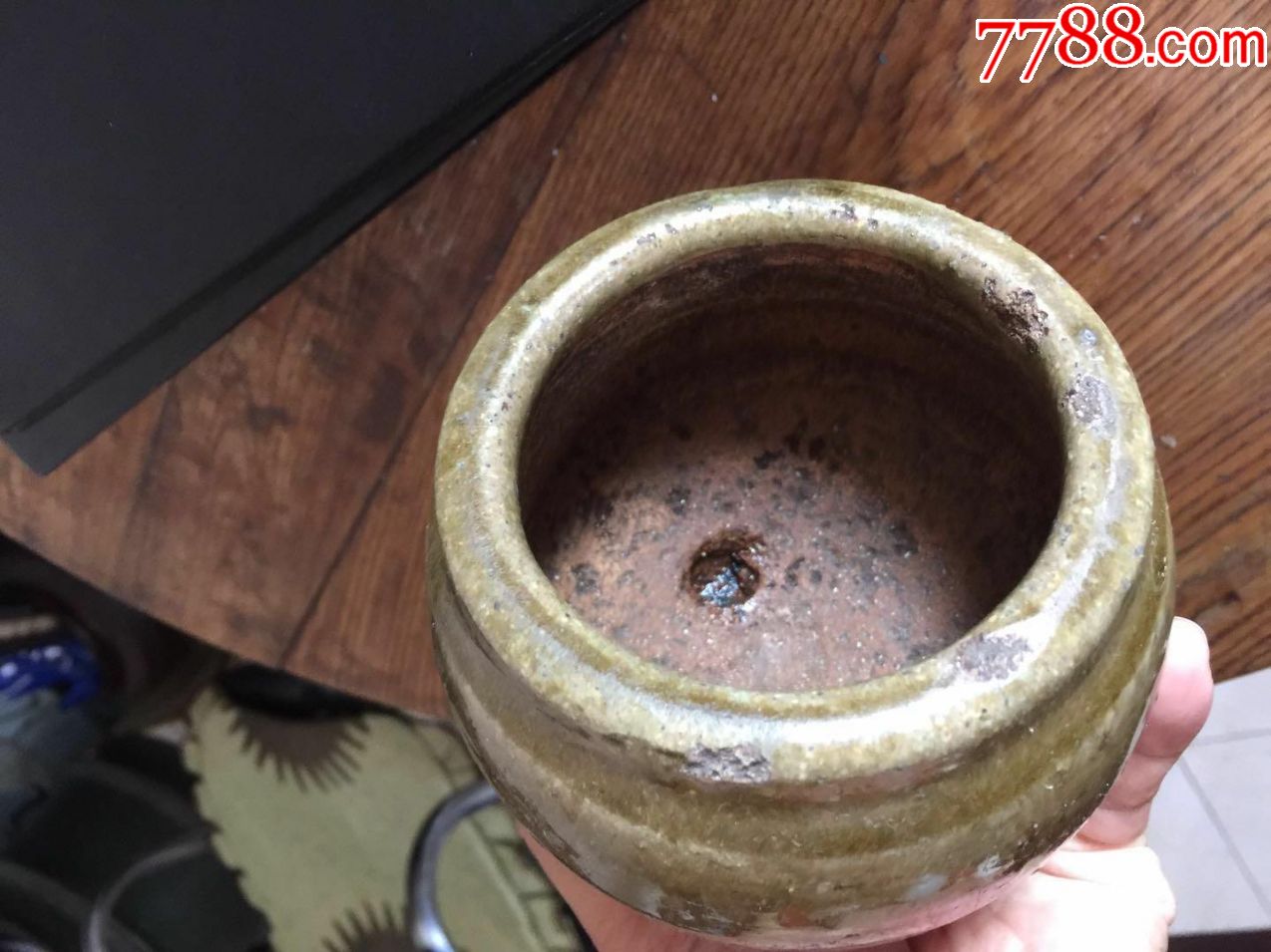 清民青釉蒜缸子