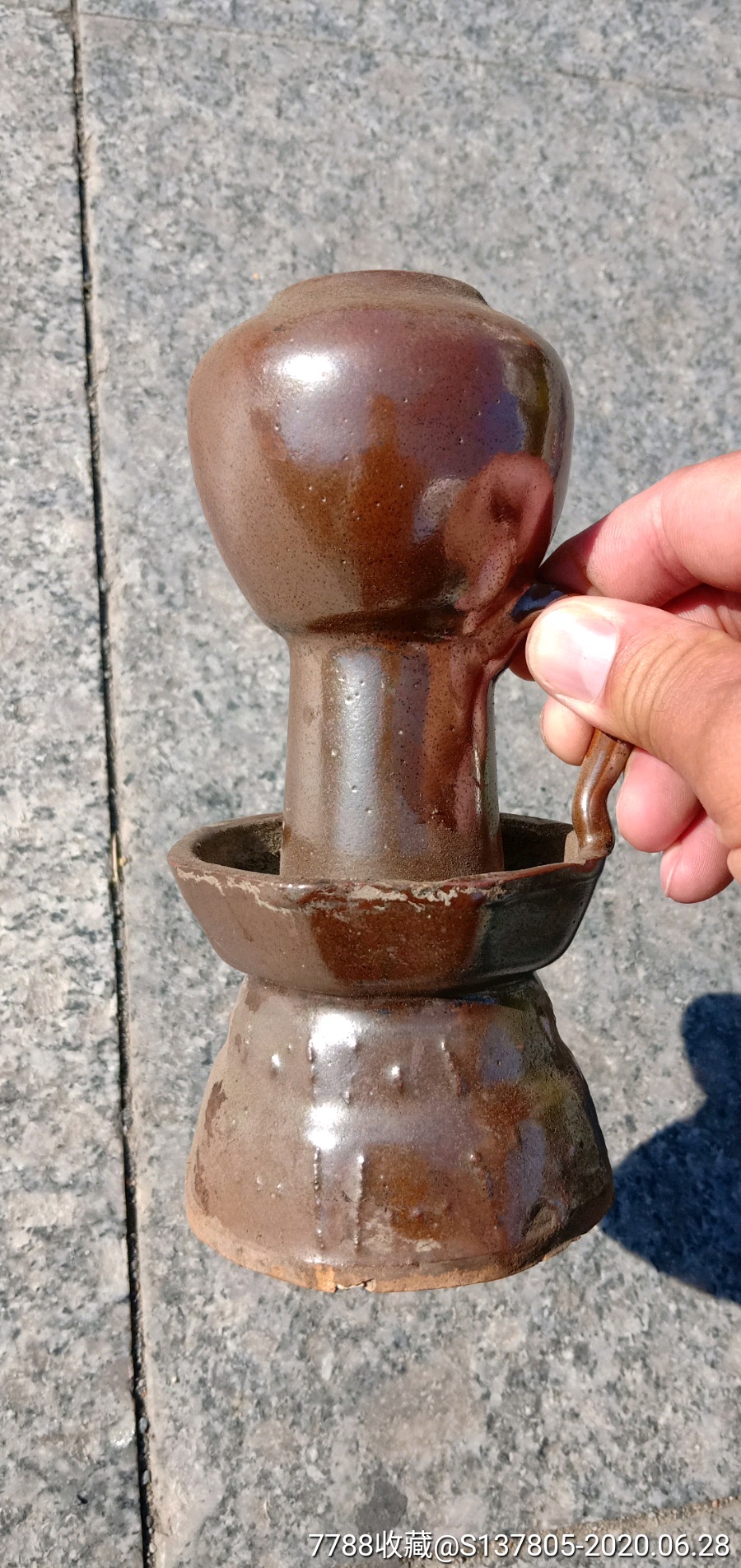 民国高脚煤油灯粗瓷酱油煤油灯高足煤油灯