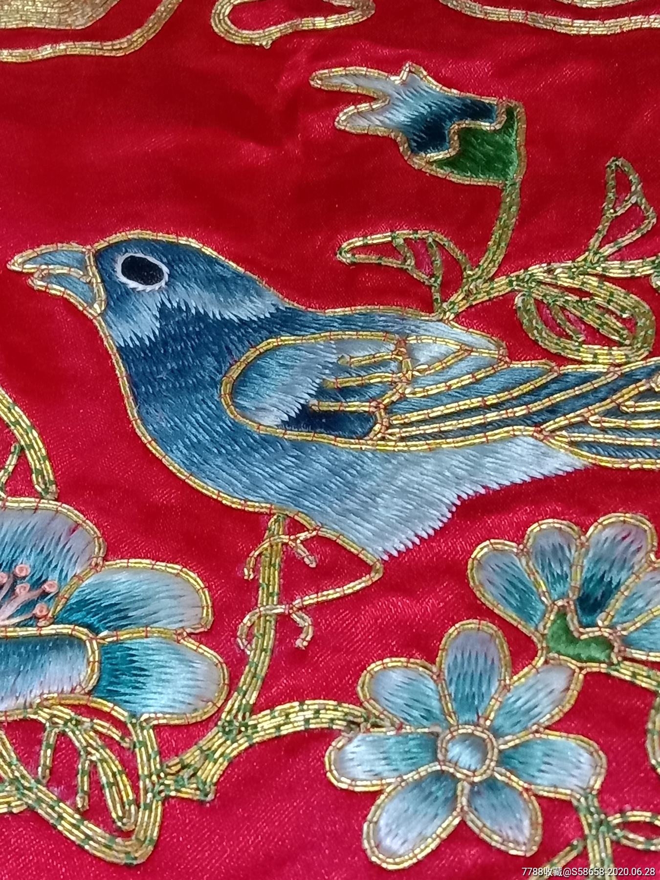 老盘金绣,丝织画,可做装裱,题材好