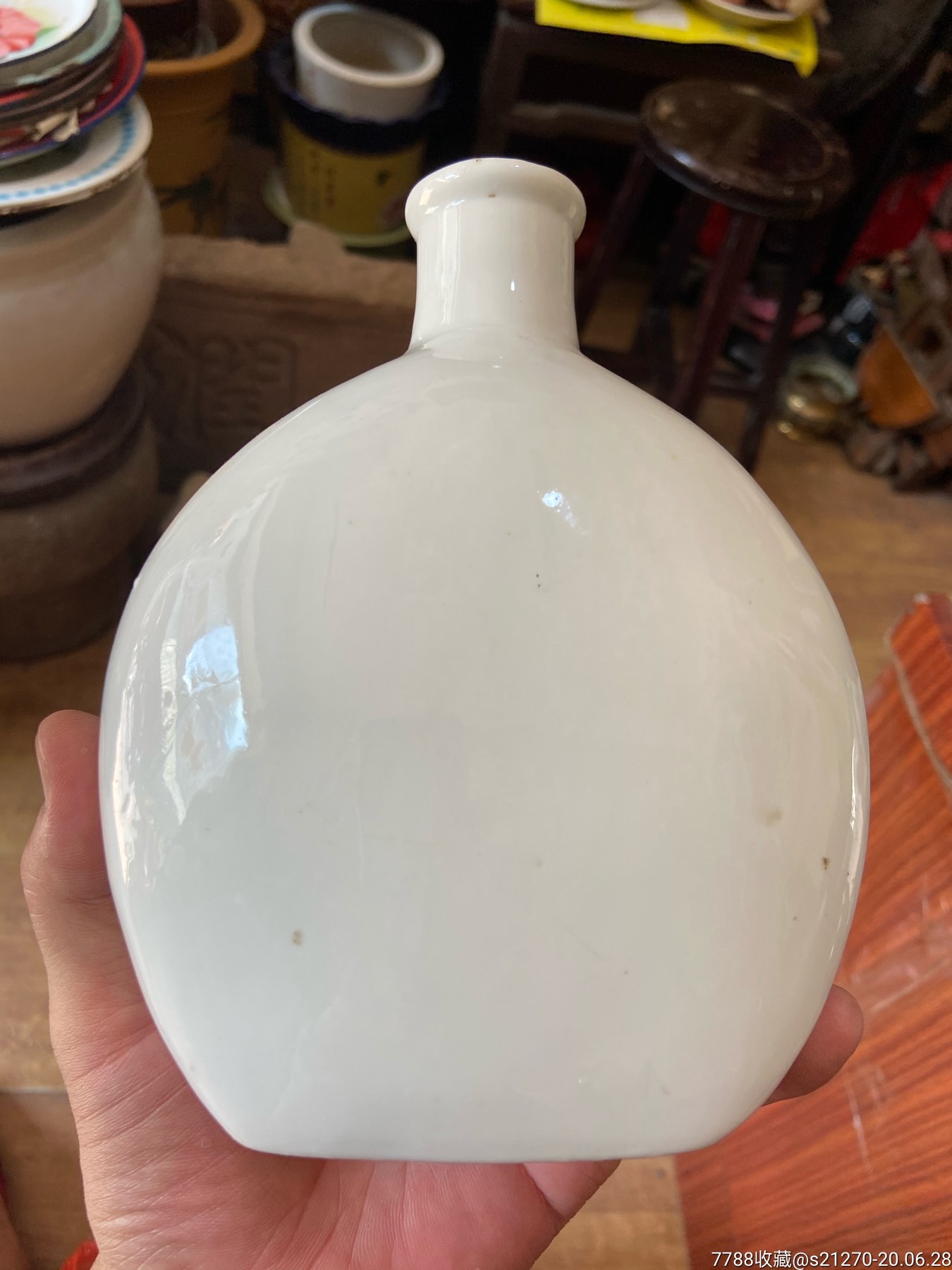 德化窑白瓷行军壶