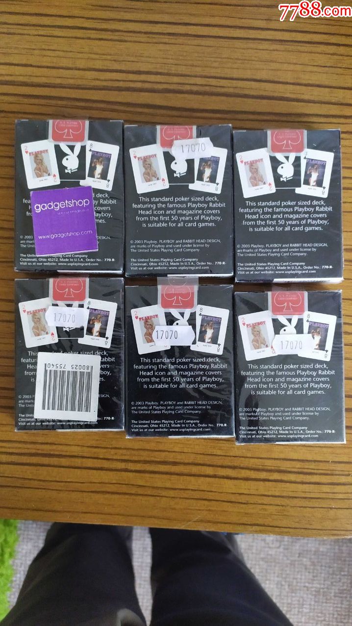 美国花花公子92年原版扑克6付,英国邮寄!