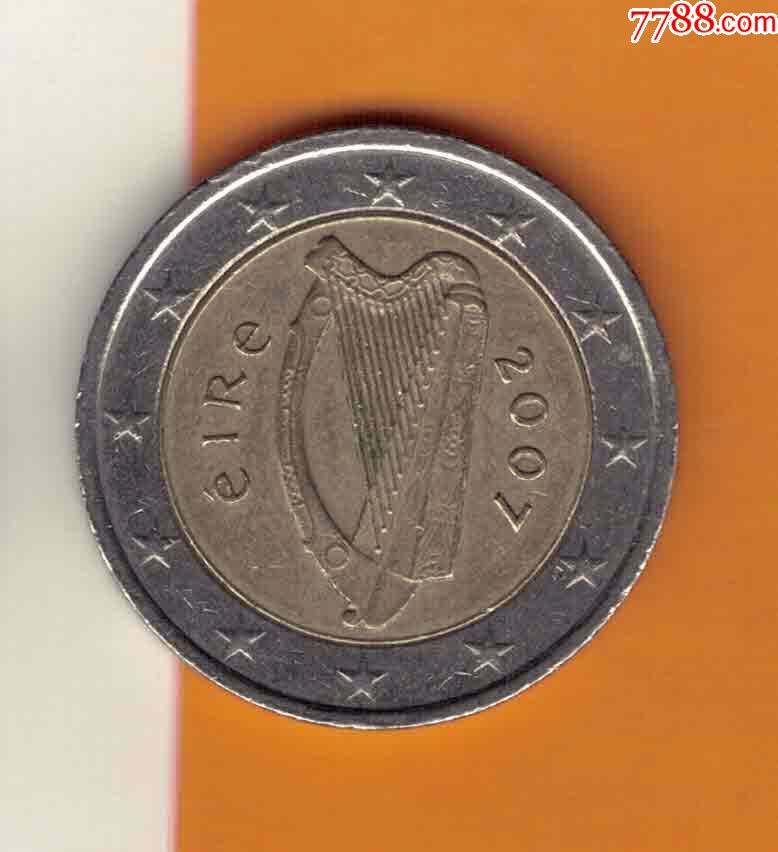 爱尔兰~2007年2元/双金属/实物扫描