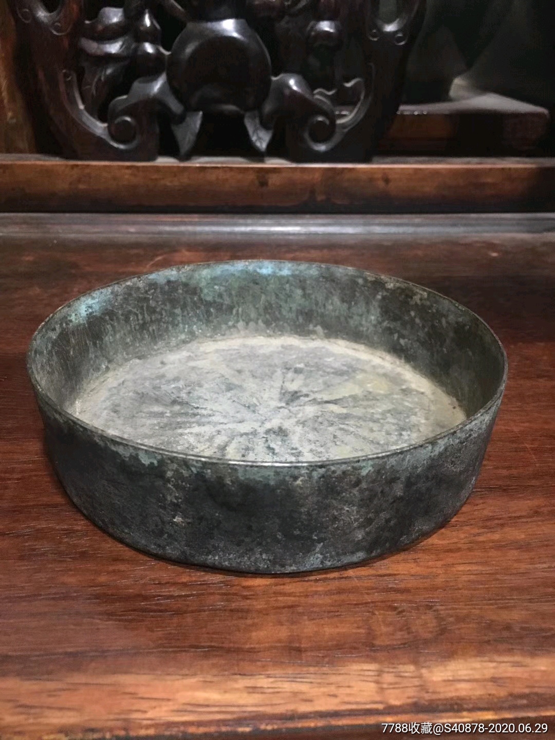 清代厚重铜笔洗