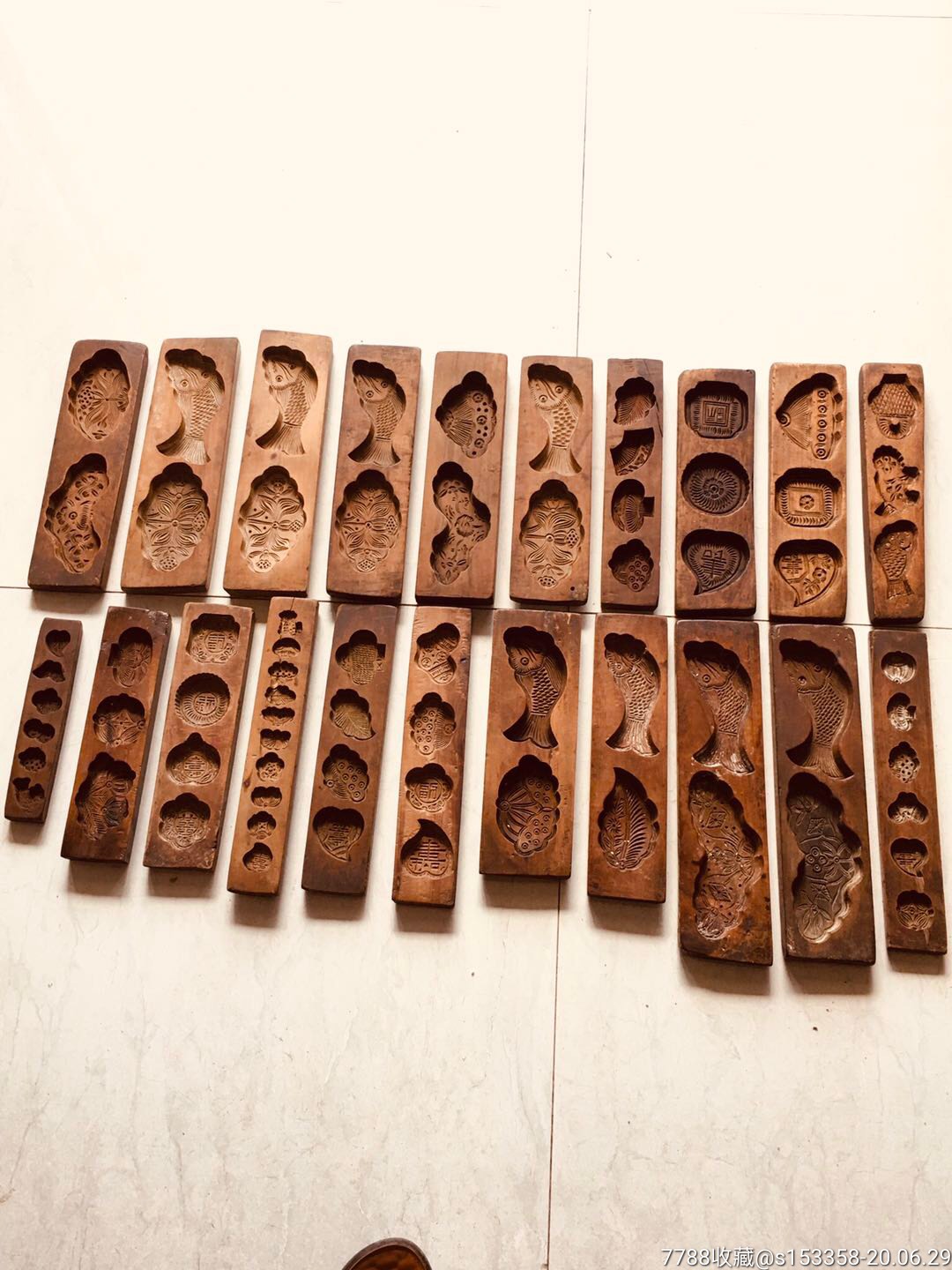 清中期梨木火烧模子21个