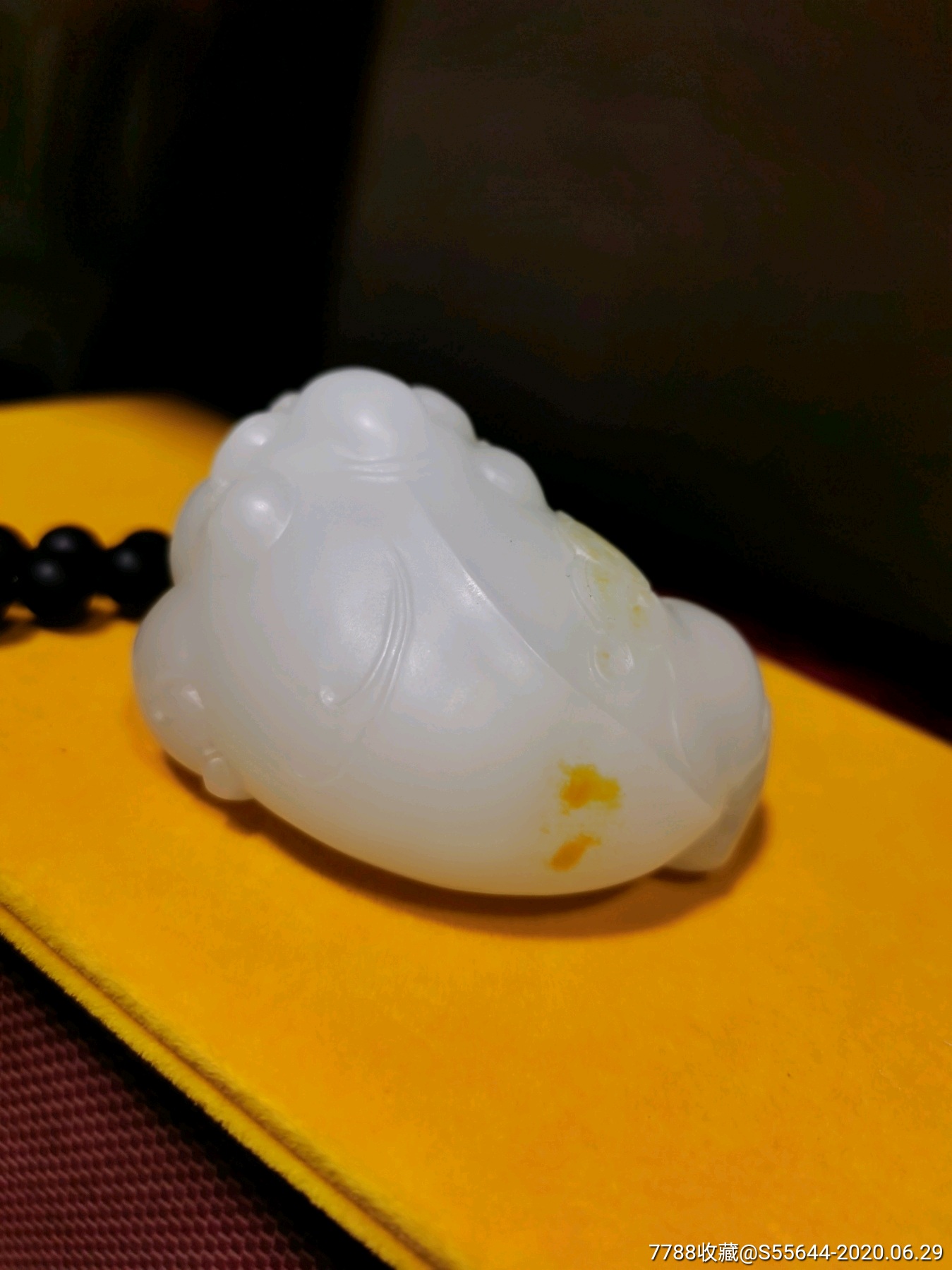 苏工和田籽料金蟾-和田玉-7788收藏