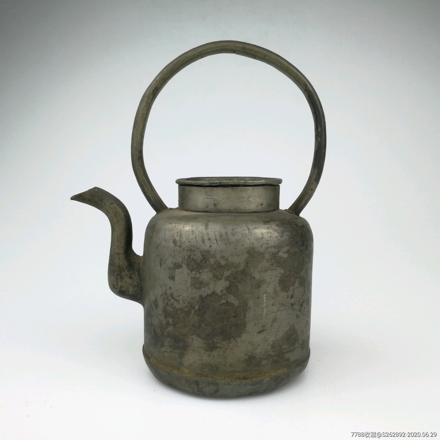 清末民国白锡提梁壶老锡壶