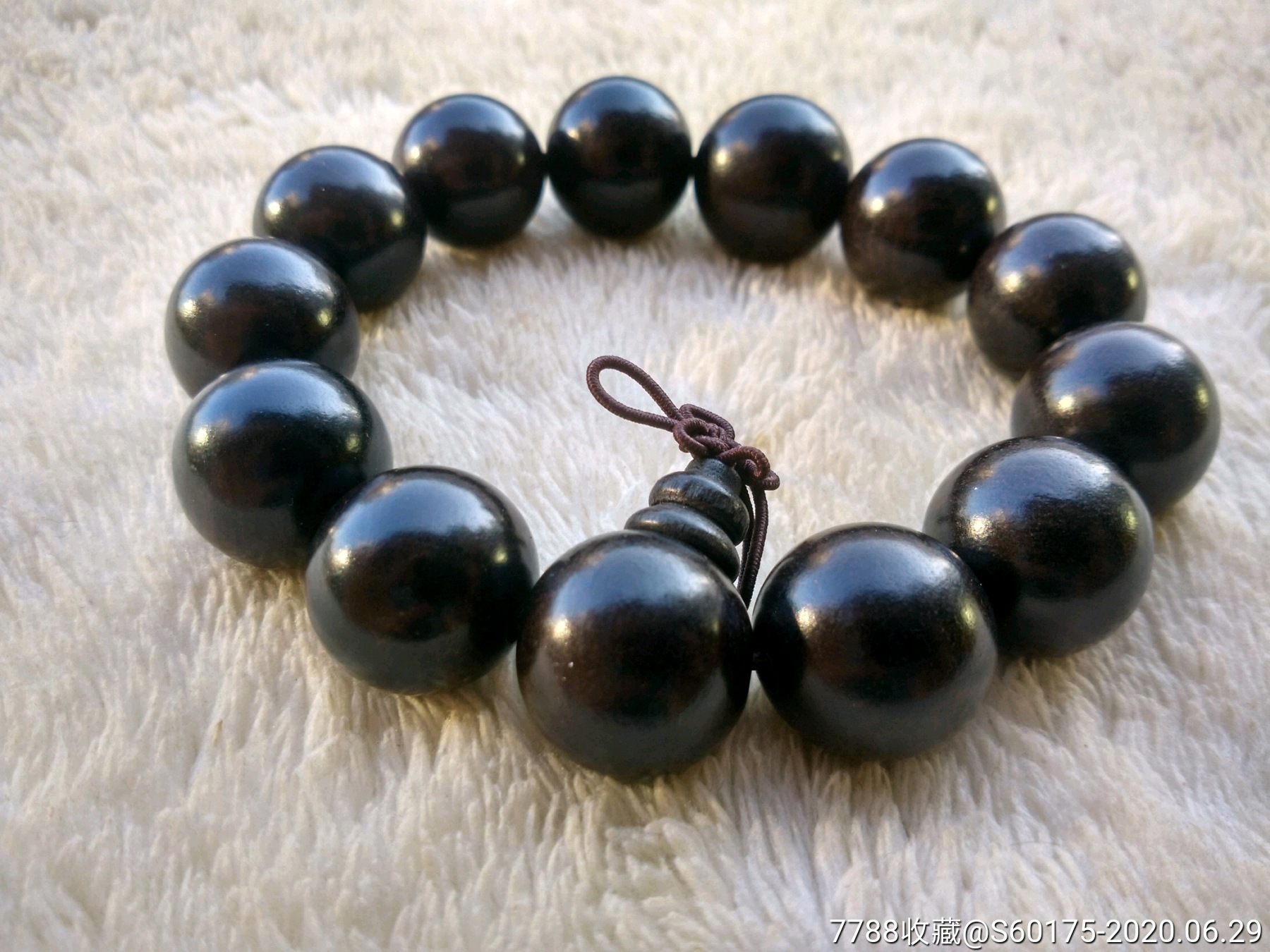 18mm紫黑檀木佛珠手串