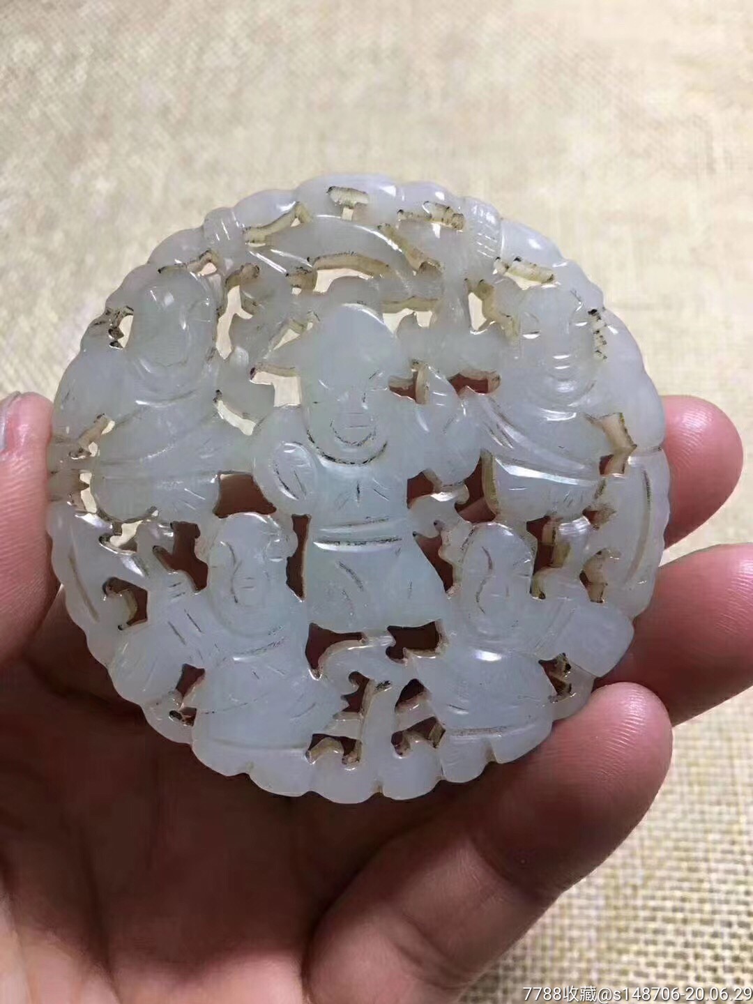 旧藏和田玉五子登科玉佩